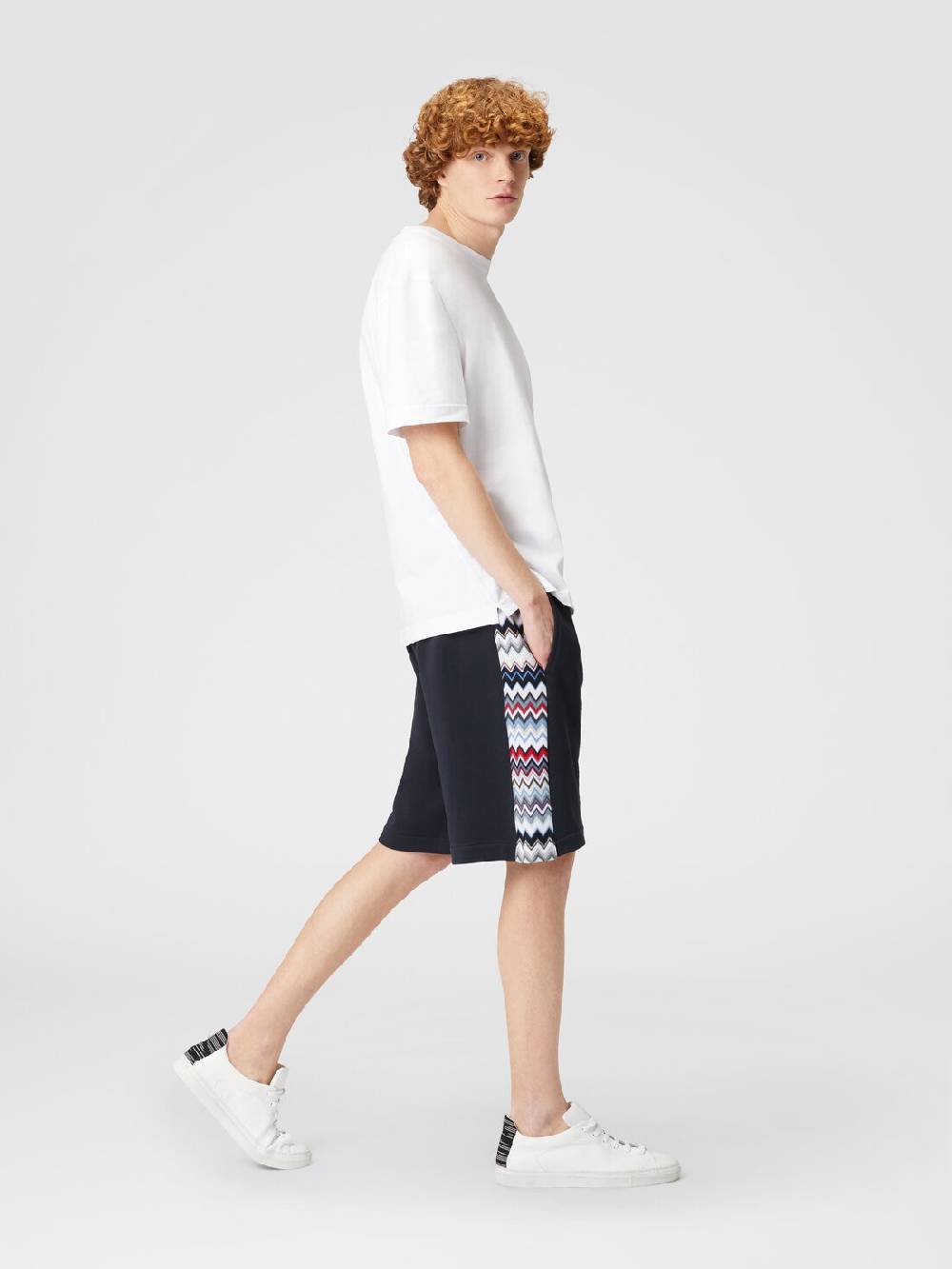 M Missoni Shorts in cotone con inserti chevron Pezzi Unici