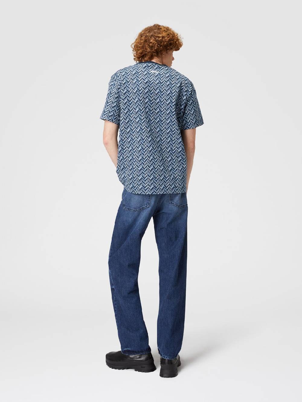 M Missoni T-shirt in jersey di cotone jacquard zig zag Soddisfazione Garantita