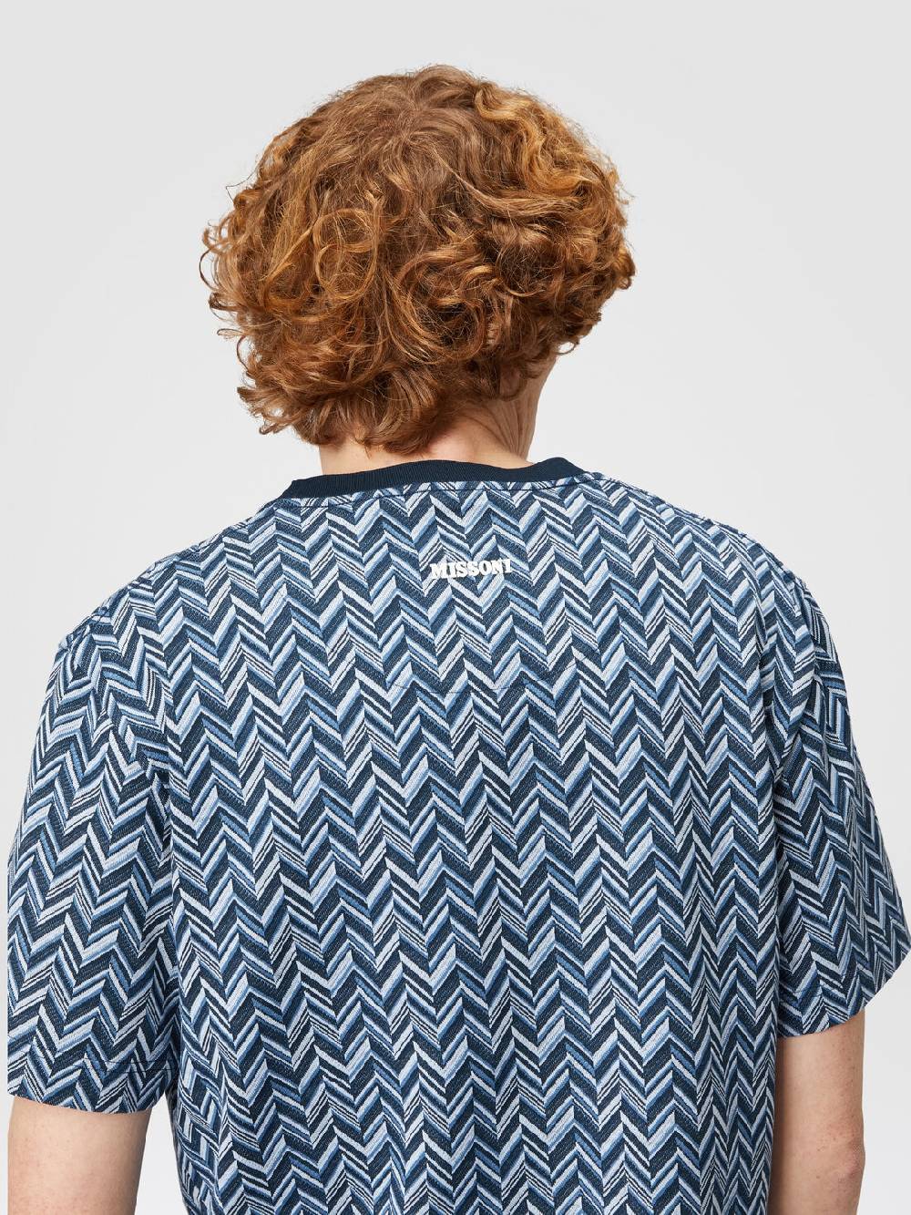 M Missoni T-shirt in jersey di cotone jacquard zig zag Soddisfazione Garantita