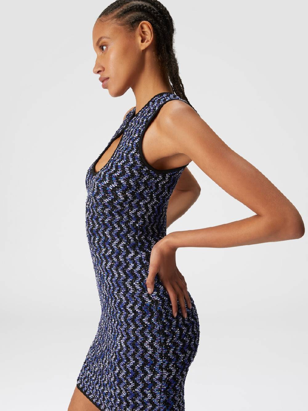 M Missoni Mini-abito senza maniche zig zag con paillettes Qualità Garantita