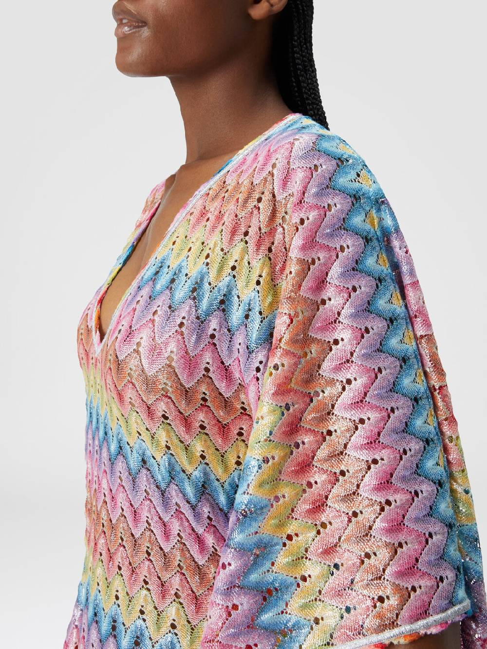 M Missoni Caftano copricostume lungo in pizzo spalmato Acquista Ora