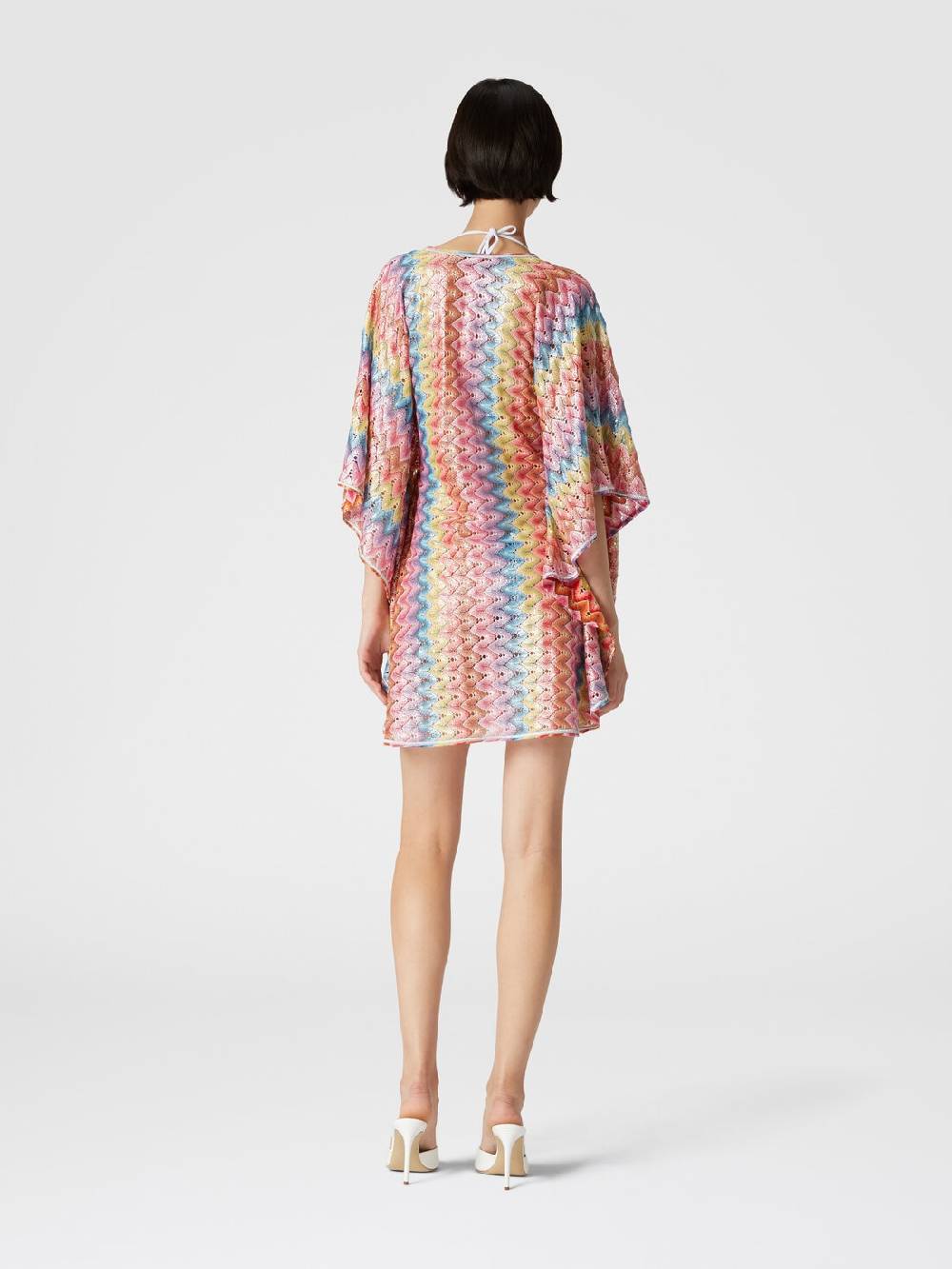 M Missoni Caftano copricostume corto in pizzo spalmato Consegna Veloce