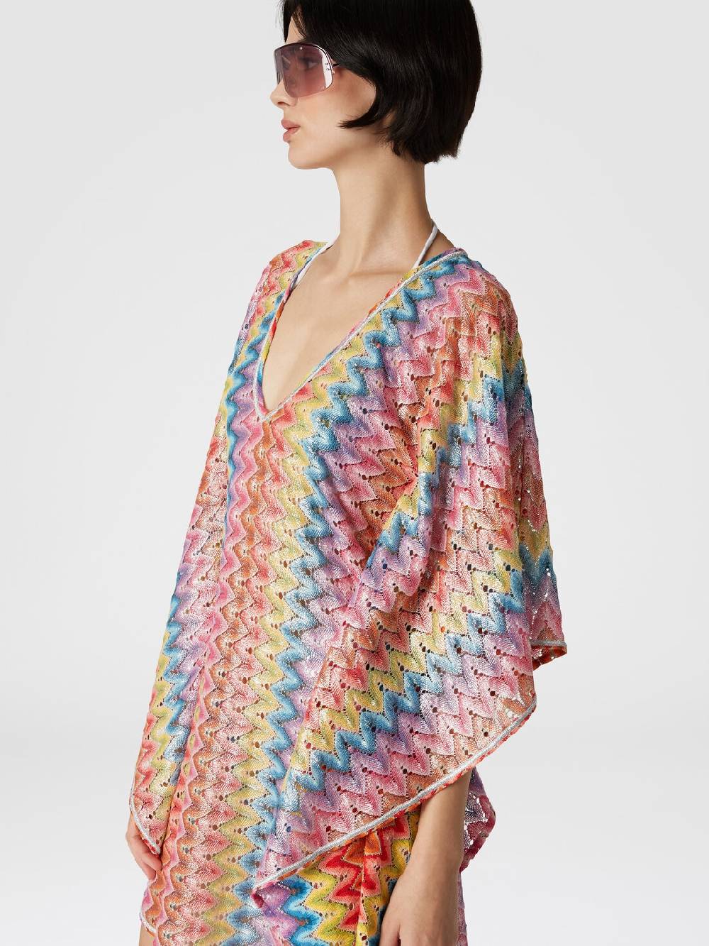 M Missoni Caftano copricostume corto in pizzo spalmato Consegna Veloce