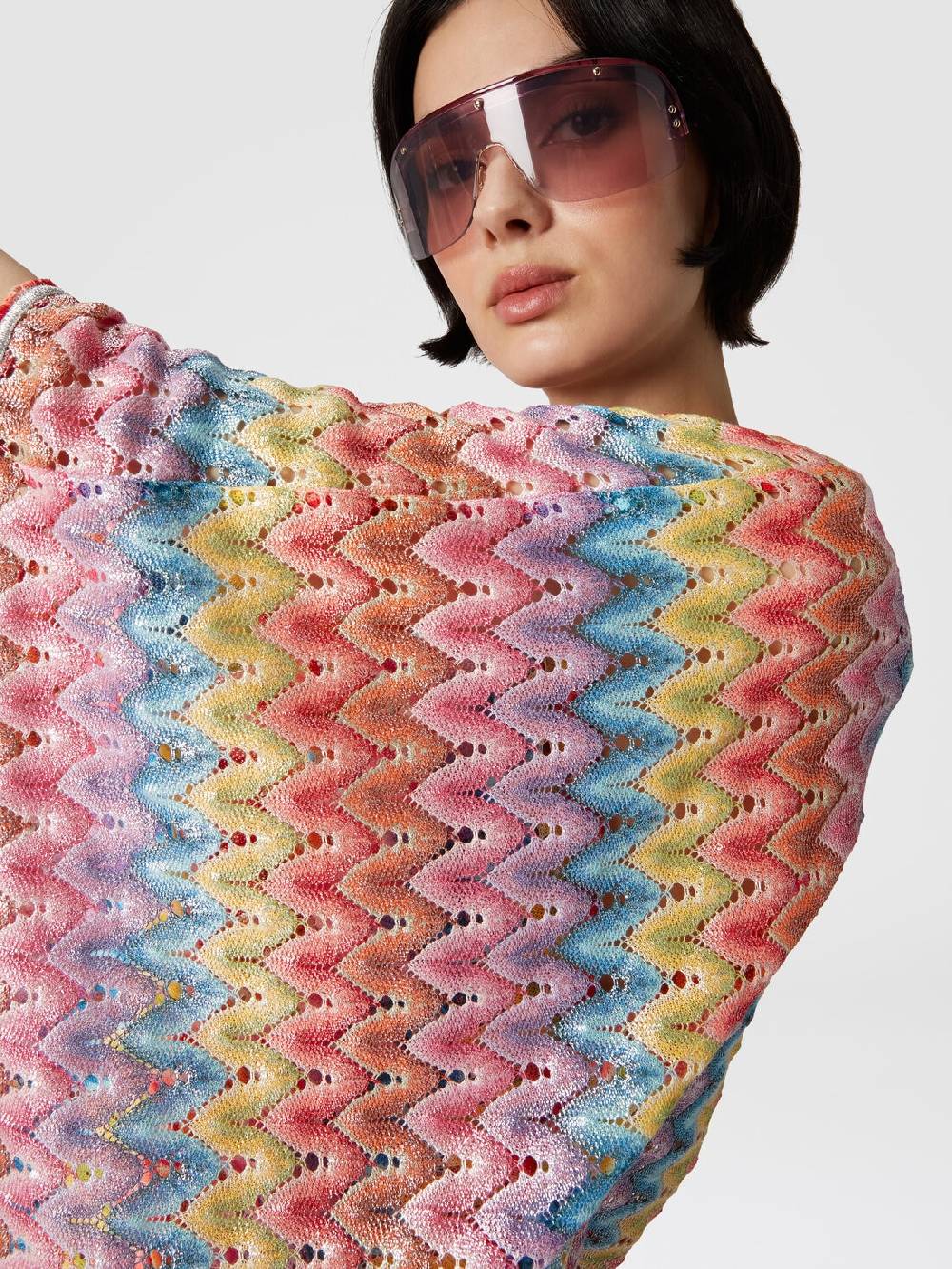 M Missoni Caftano copricostume corto in pizzo spalmato Consegna Veloce
