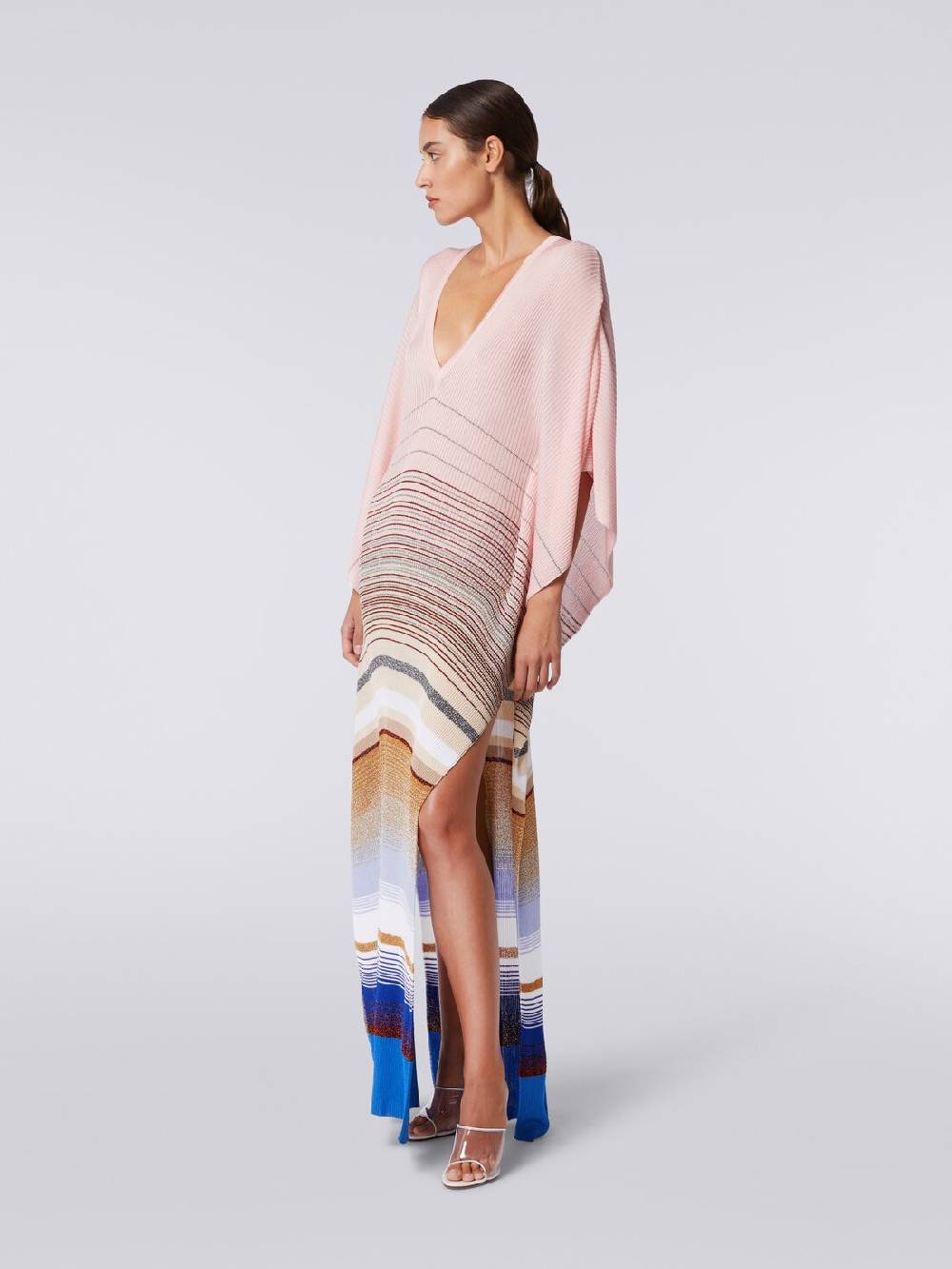 M Missoni Caftano copricostume lungo in maglia a costine rigata con lurex Affare Del Giorno
