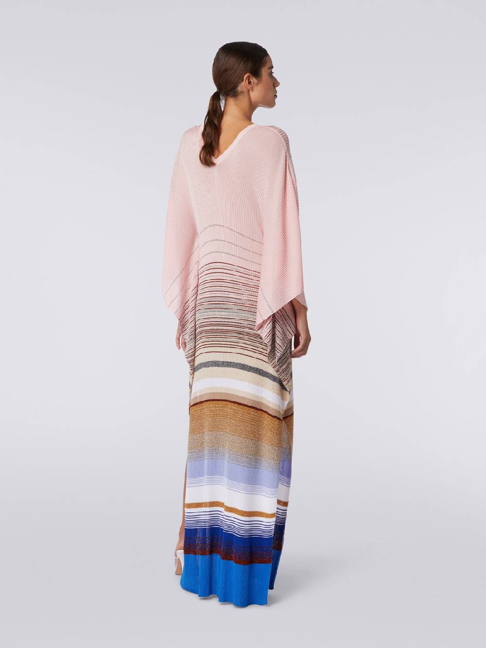 M Missoni Caftano copricostume lungo in maglia a costine rigata con lurex Affare Del Giorno