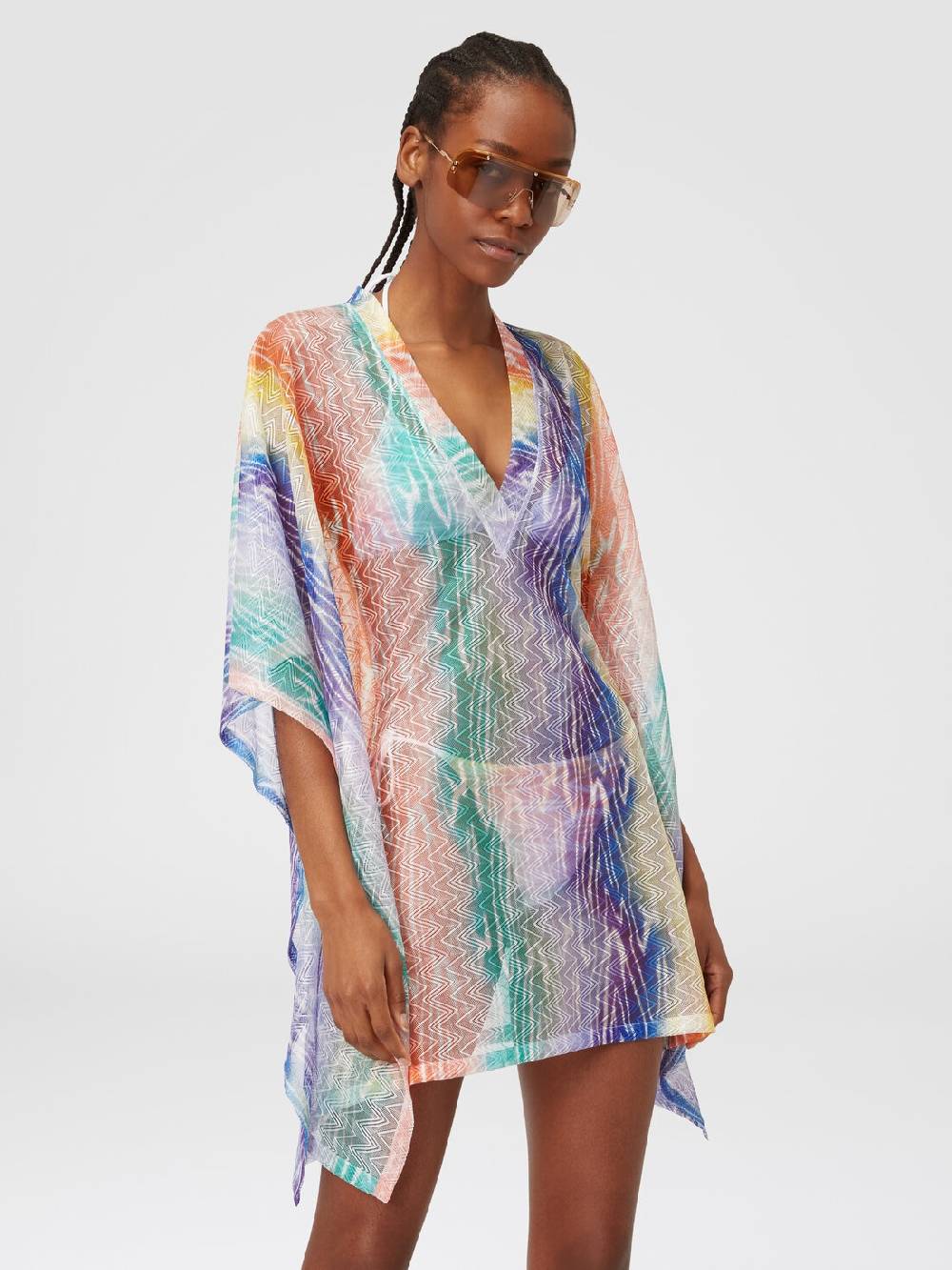 M Missoni Caftano copricostume corto stampa tie-dye Prezzo Ridotto