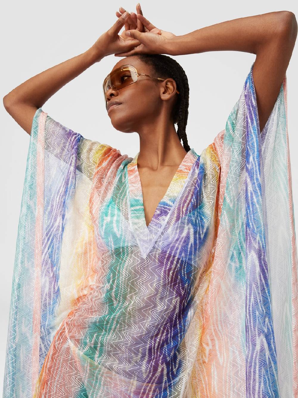 M Missoni Caftano copricostume corto stampa tie-dye Prezzo Ridotto
