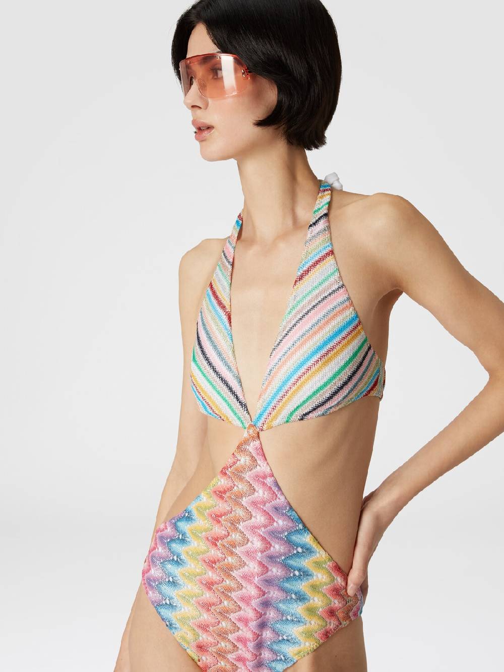 M Missoni Costume intero patchwork con dettagli cut out Convenienza