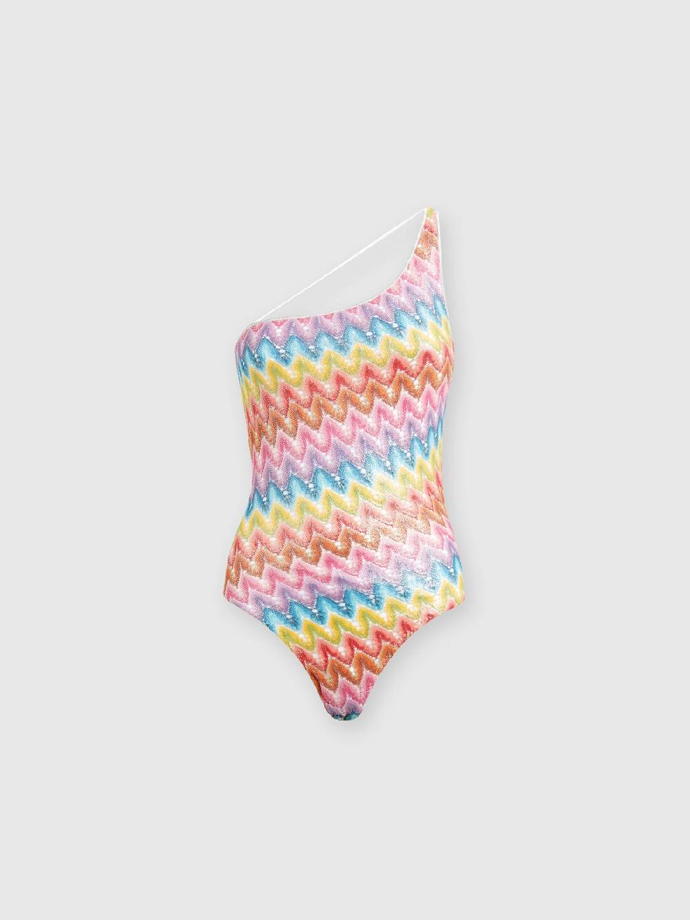 M Missoni Costume intero monospalla in pizzo spalmato Presa