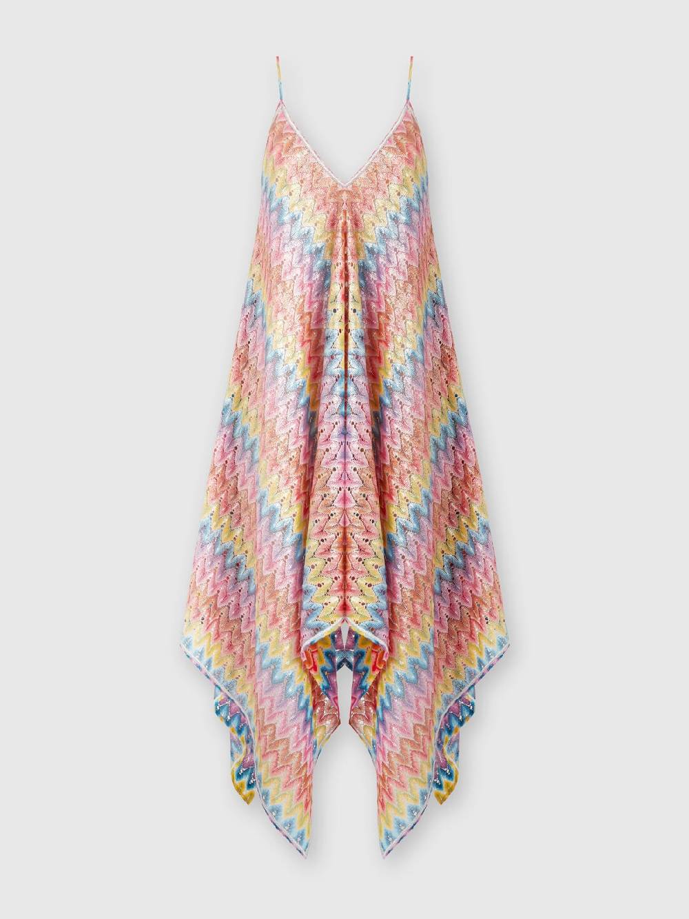 M Missoni Abito copricostume a foulard in pizzo spalmato Sconto