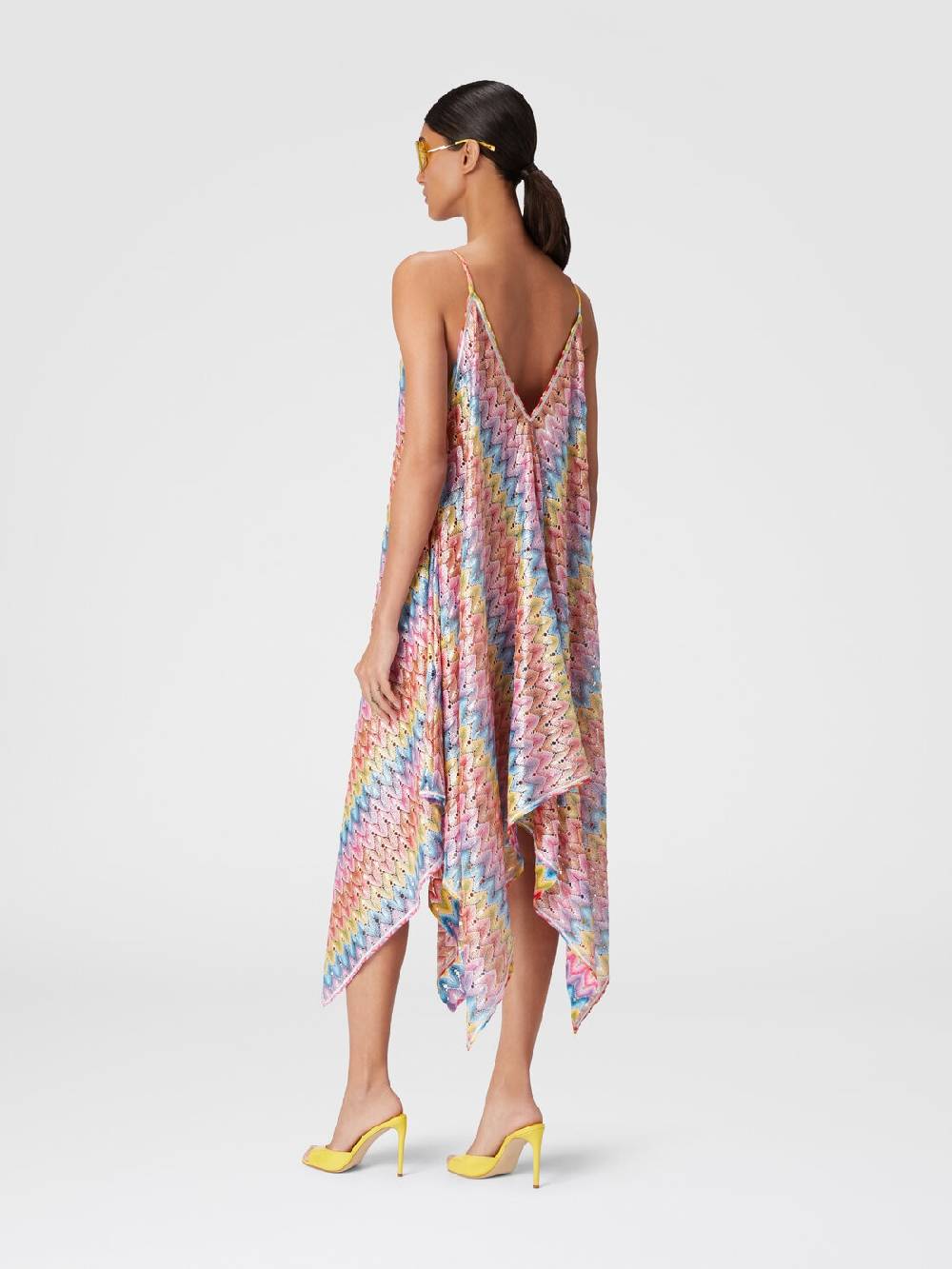 M Missoni Abito copricostume a foulard in pizzo spalmato Sconto
