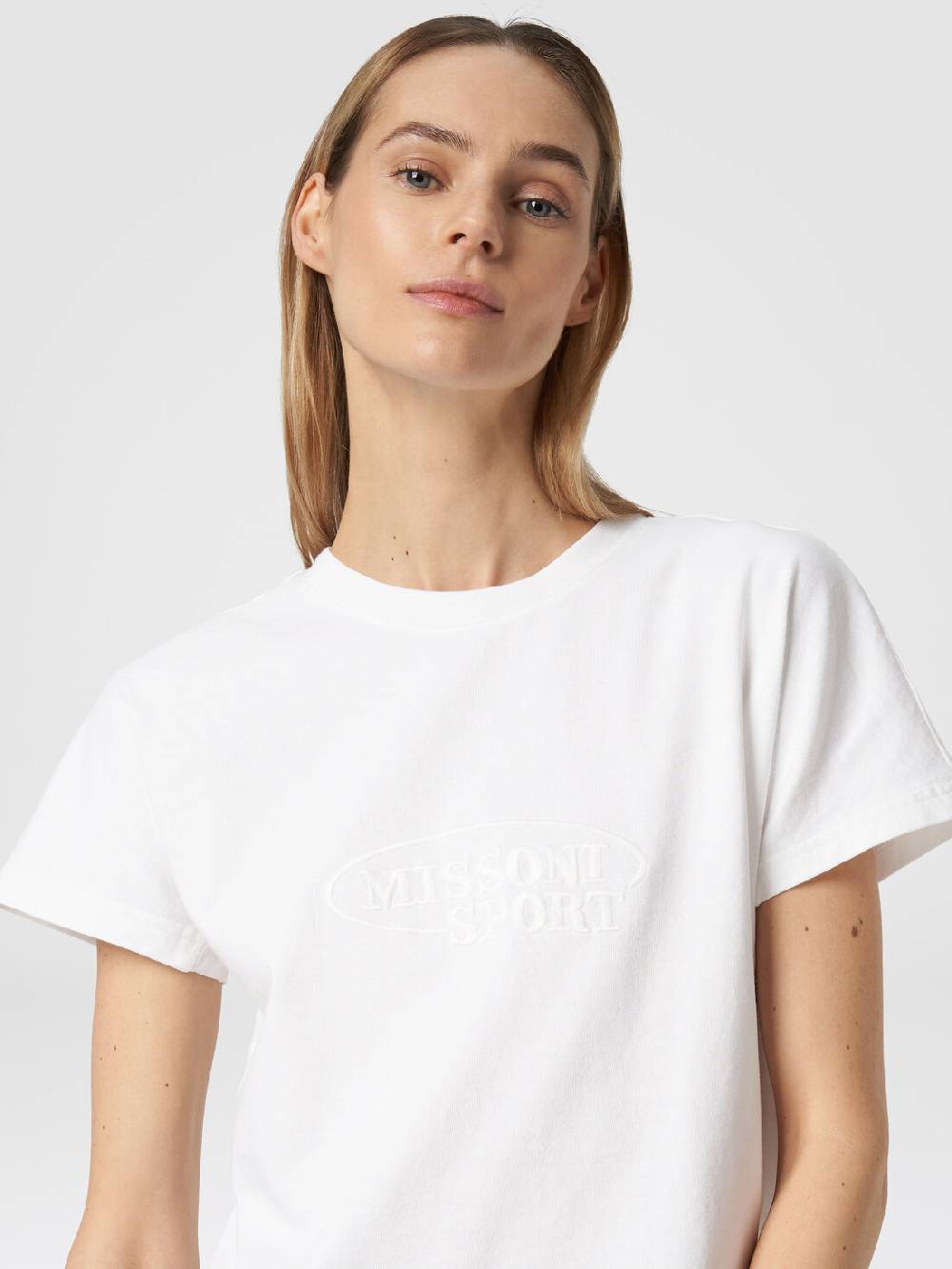 M Missoni T-shirt girocollo in cotone con logo Economico