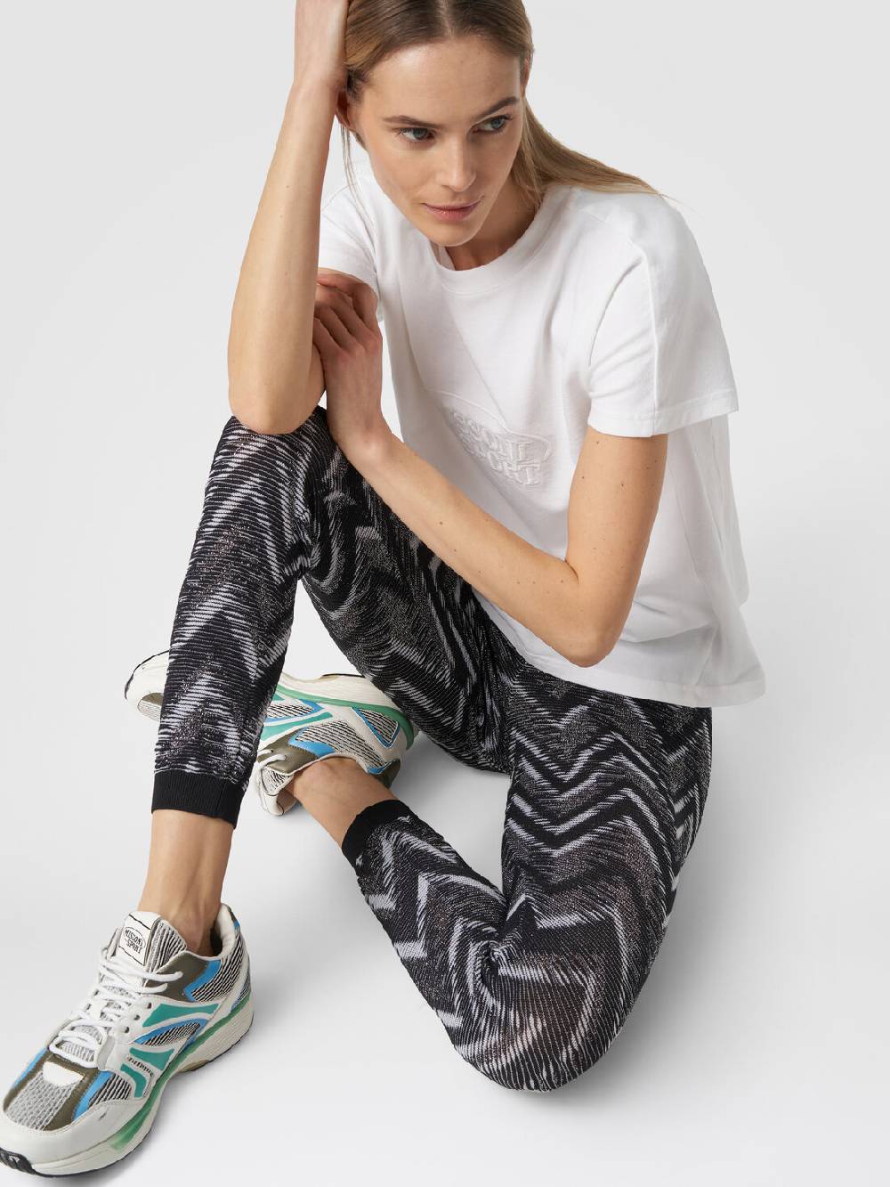 M Missoni Leggings in maglia con lurex e logo Online