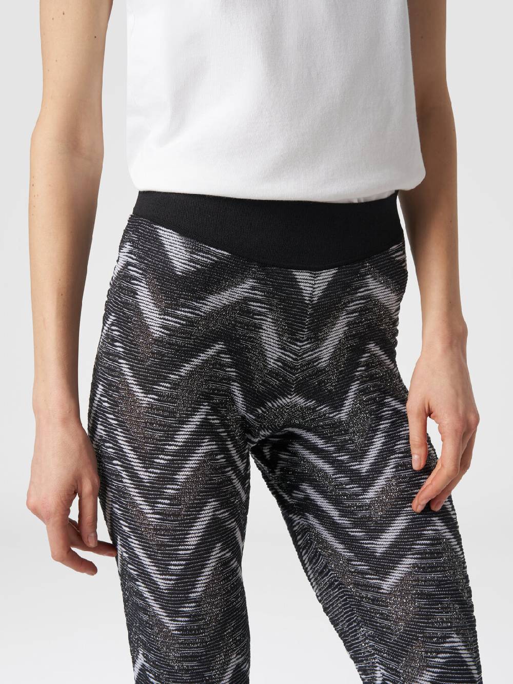 M Missoni Leggings in maglia con lurex e logo Online