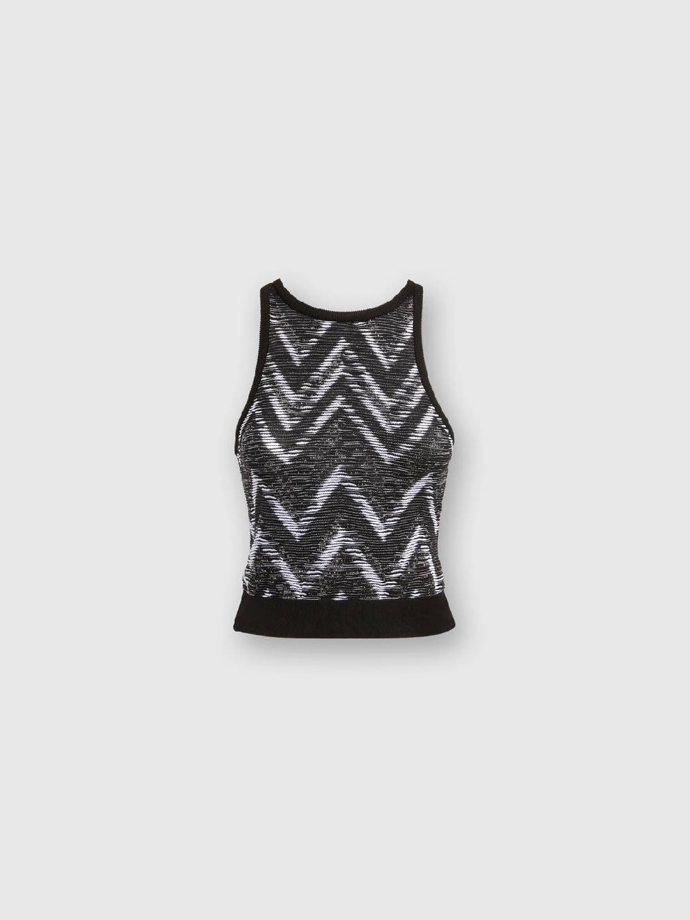 M Missoni Top in maglia chevron con logo Outlet