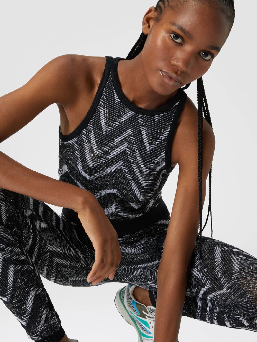 M Missoni Top in maglia chevron con logo Outlet