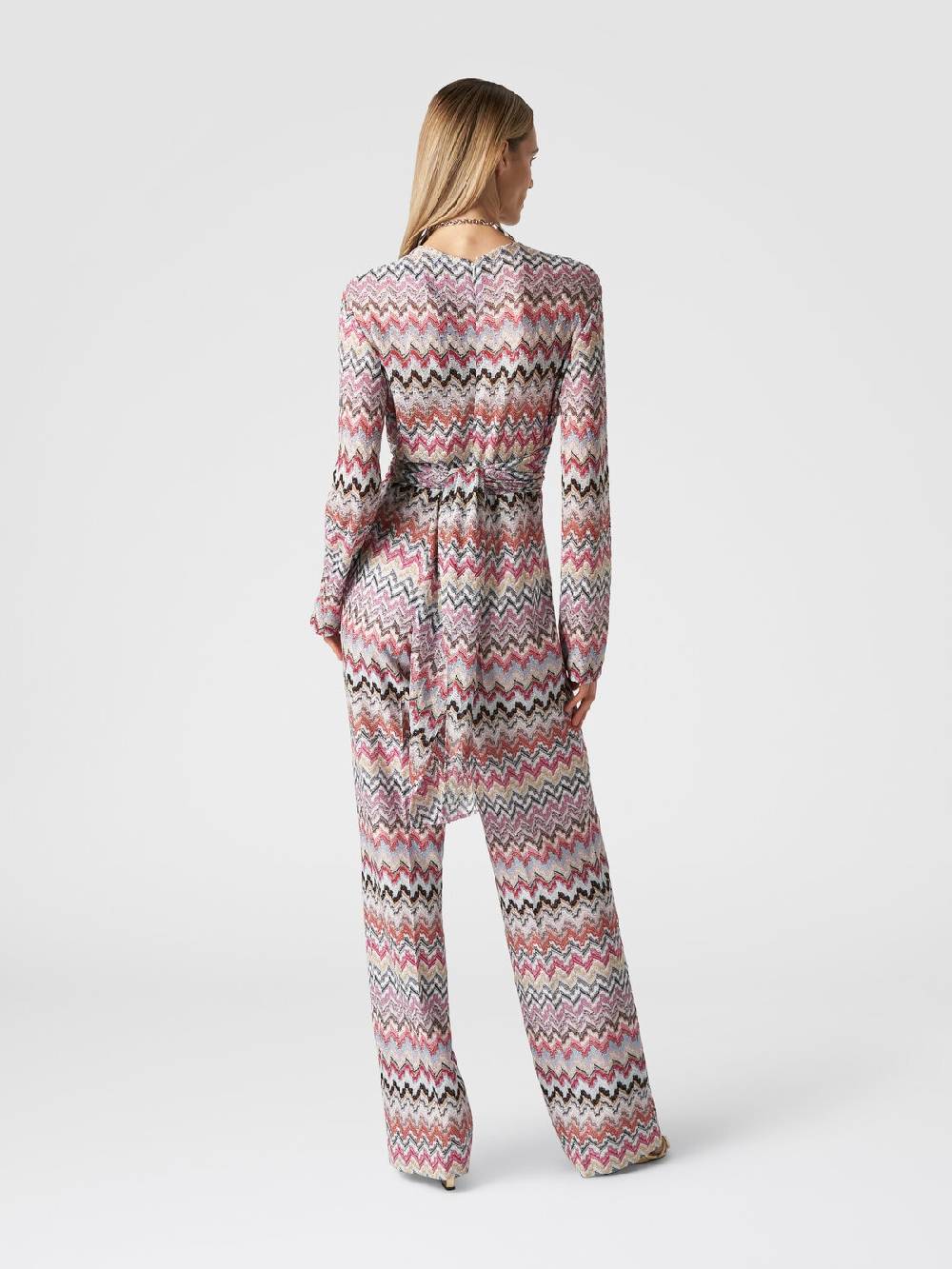 M Missoni Tuta lunga in viscosa lamé zig zag Saldi Di Fabbrica