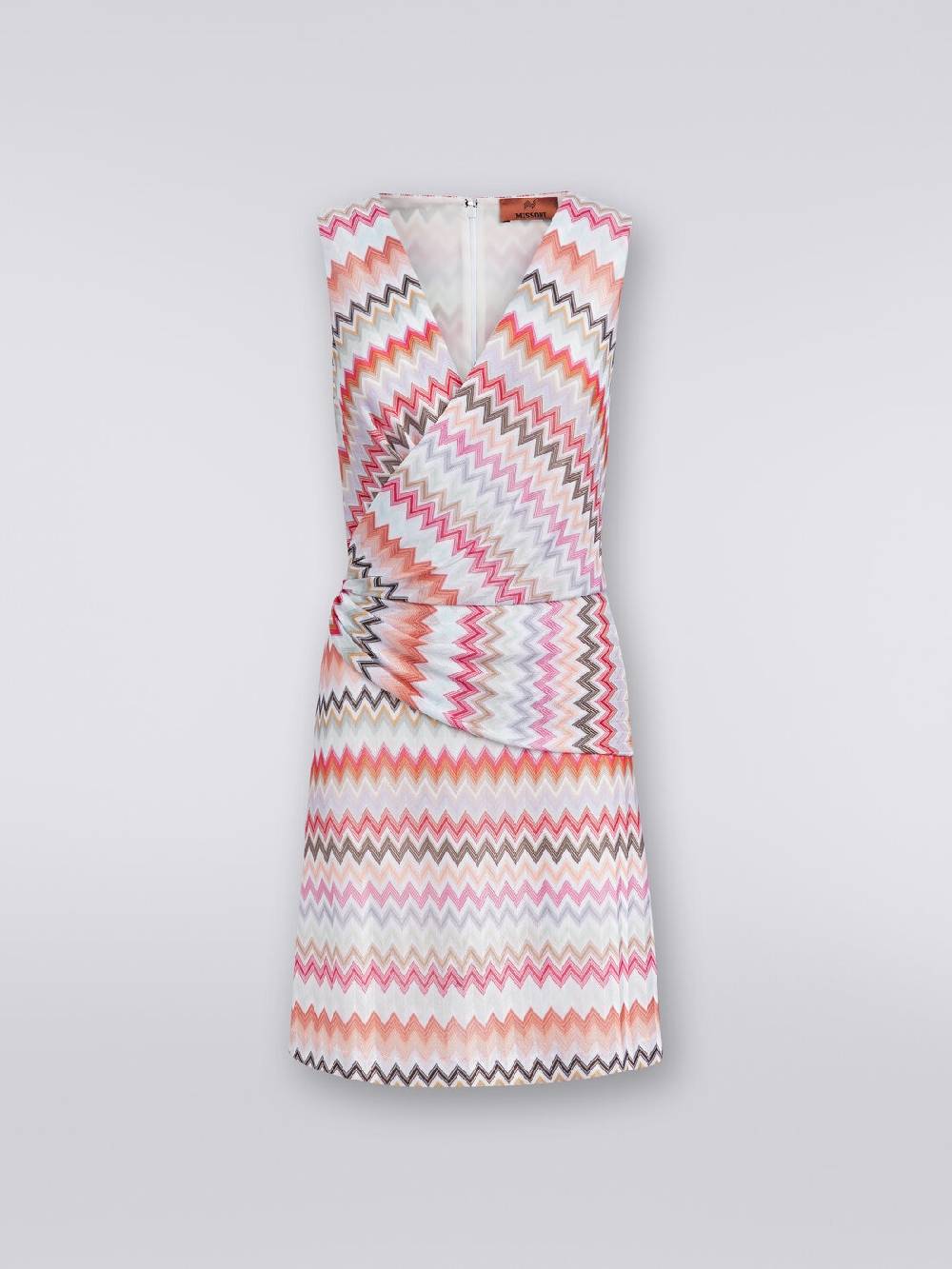 M Missoni Mini-abito con scollatura a V in cotone e viscosa zig zag Negozio