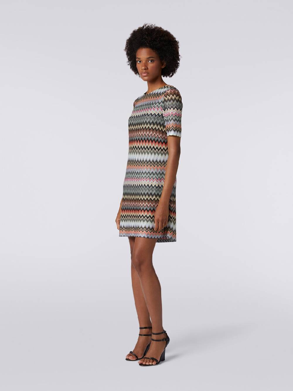M Missoni Abito a maniche corte in cotone e viscosa zig zag 2025