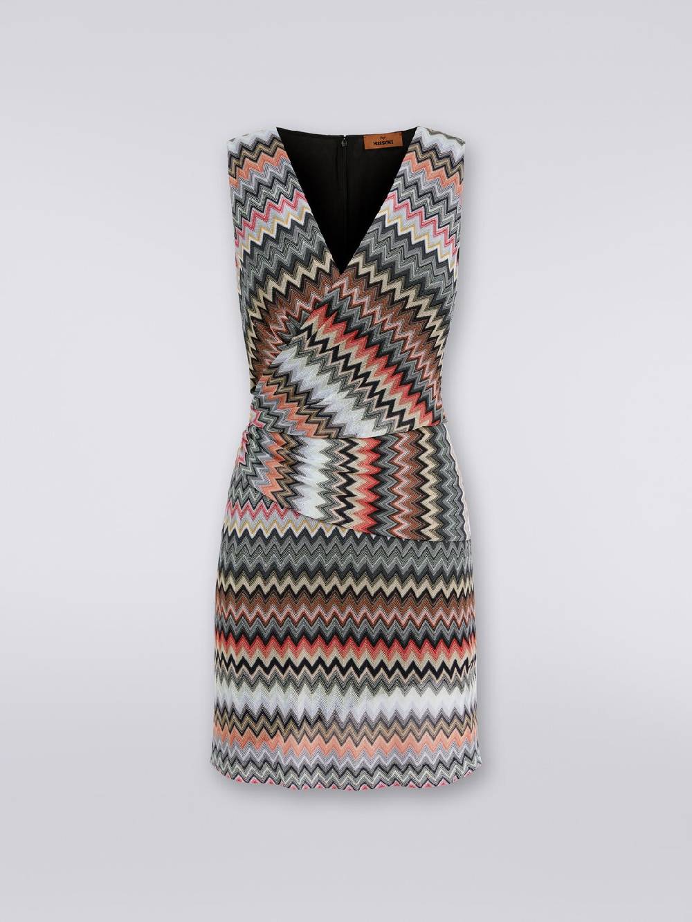 M Missoni Mini-abito con scollatura a V in cotone e viscosa zig zag Italy