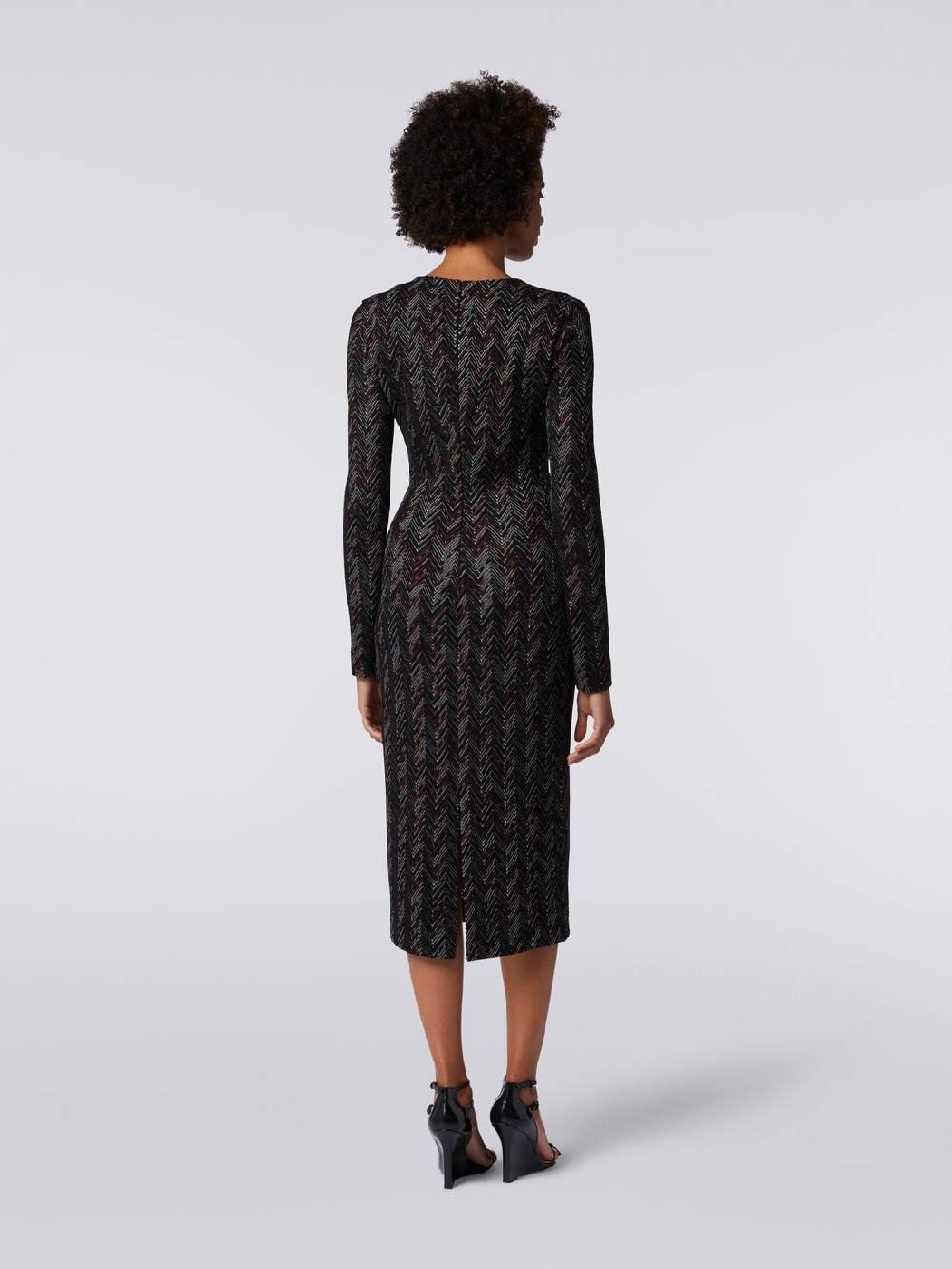 M Missoni Abito lungo con scollatura a V in lana e viscosa zig zag Italia