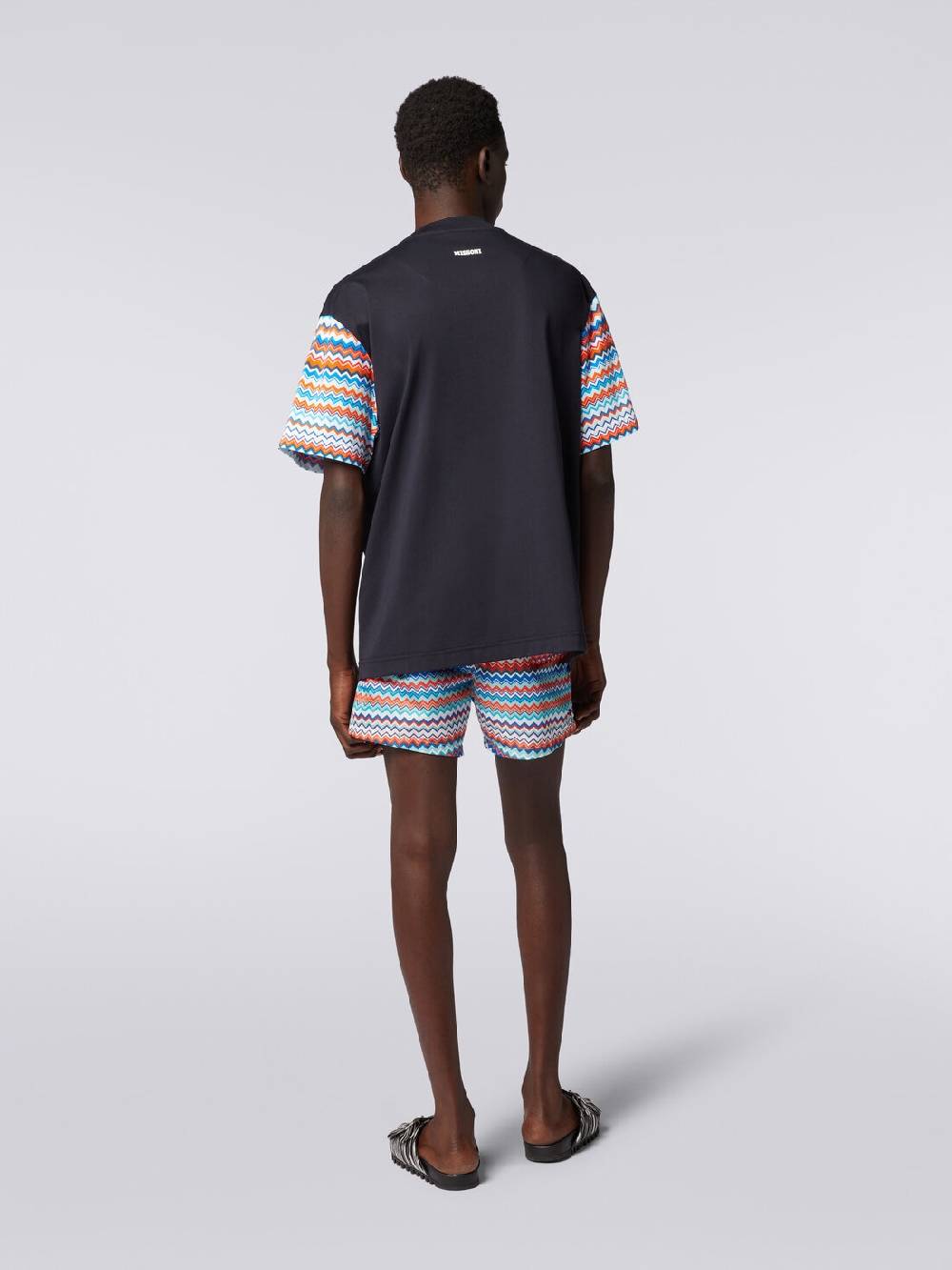 M Missoni T-shirt oversize in cotone con inserti zig zag In Linea