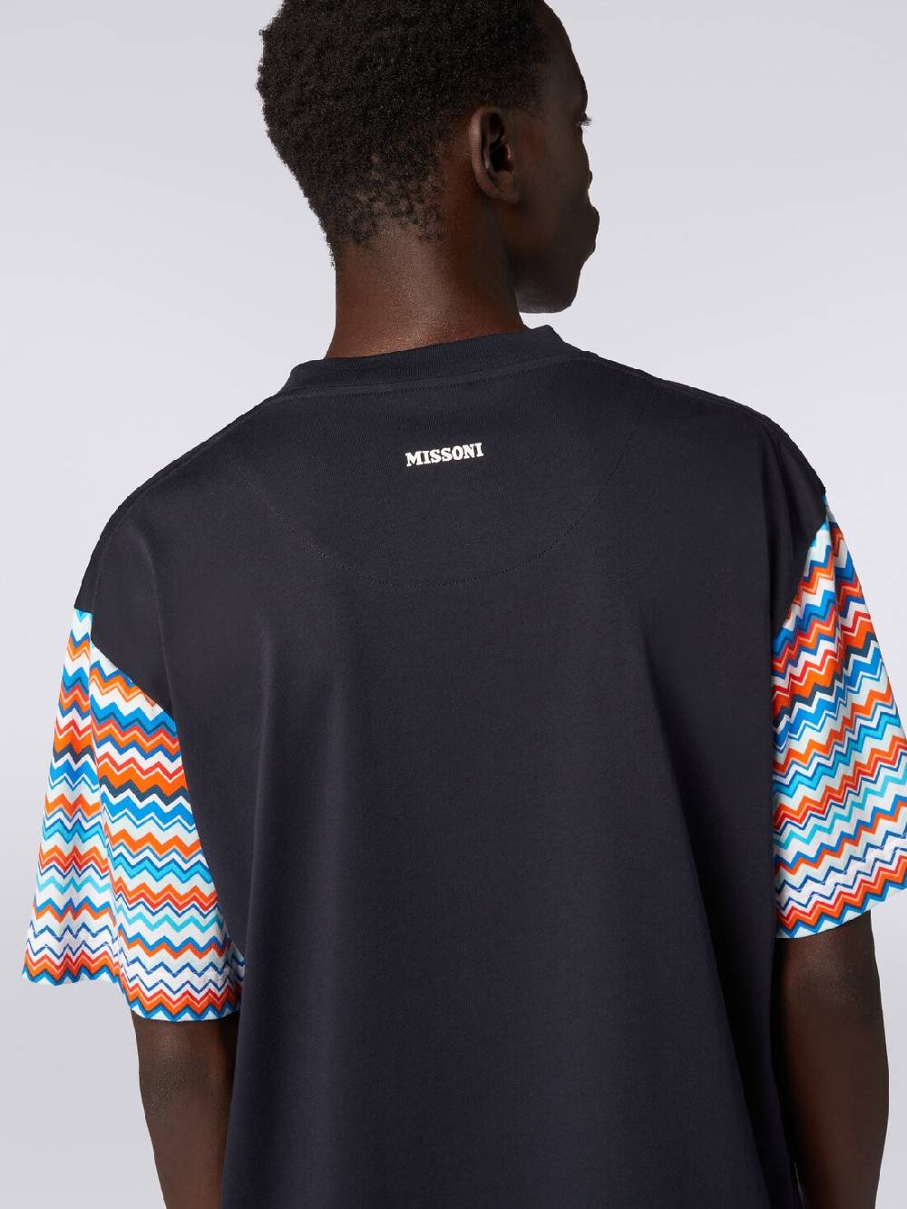 M Missoni T-shirt oversize in cotone con inserti zig zag In Linea