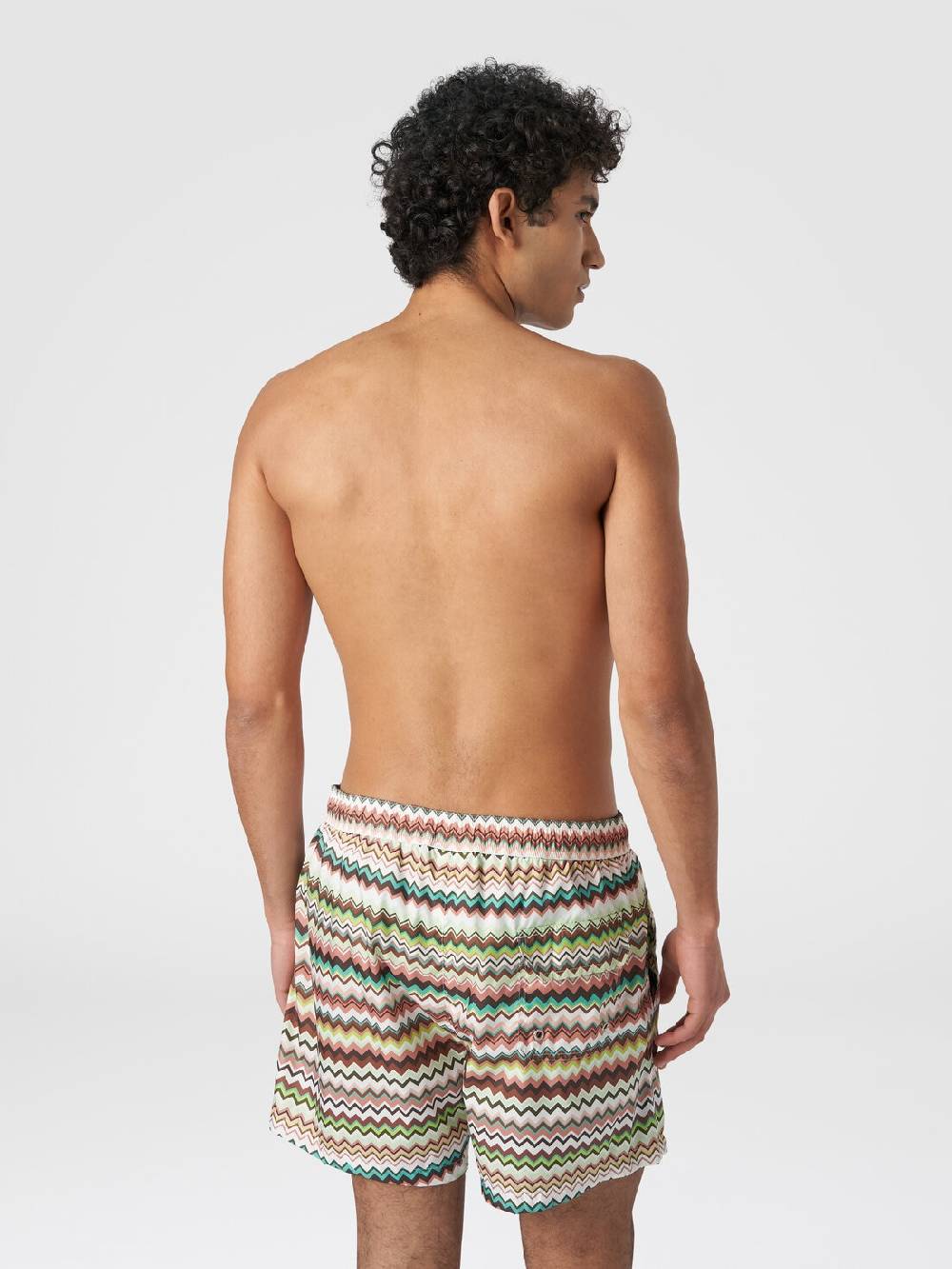 M Missoni Boxer mare in nylon stampa zig zag Nuovo