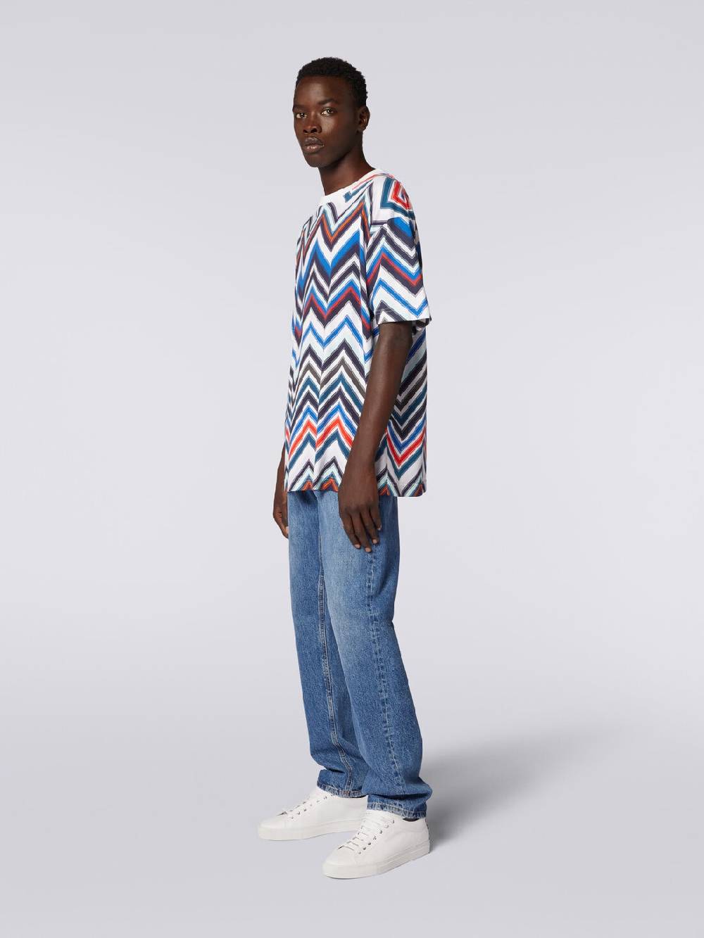 M Missoni T-shirt oversize in cotone zig zag Qualità