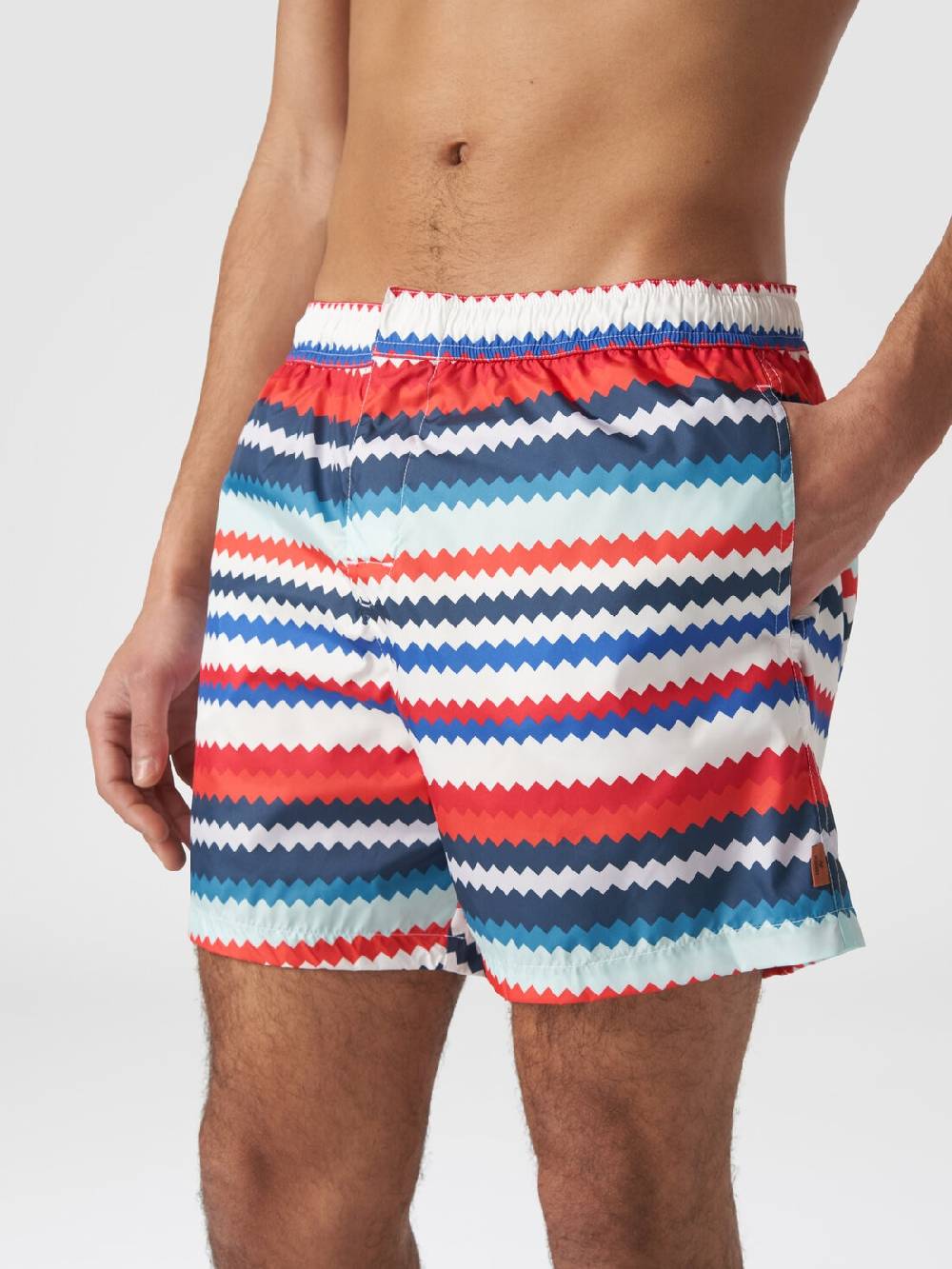 M Missoni Boxer mare in nylon stampa micro zig zag Promozione