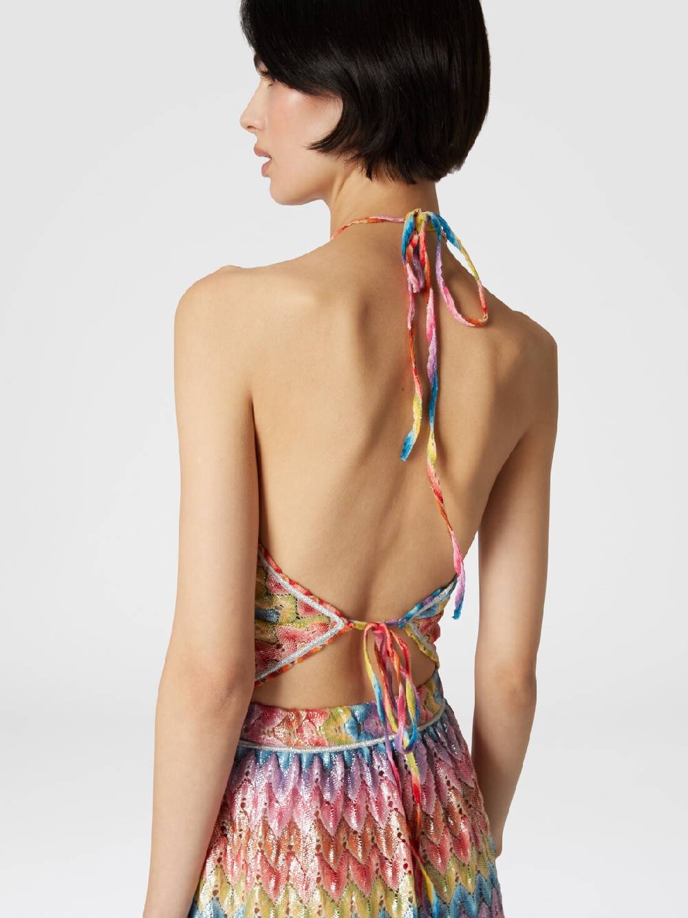 M Missoni Top a fazzoletto in pizzo di misto cotone spalmato Online Outlet