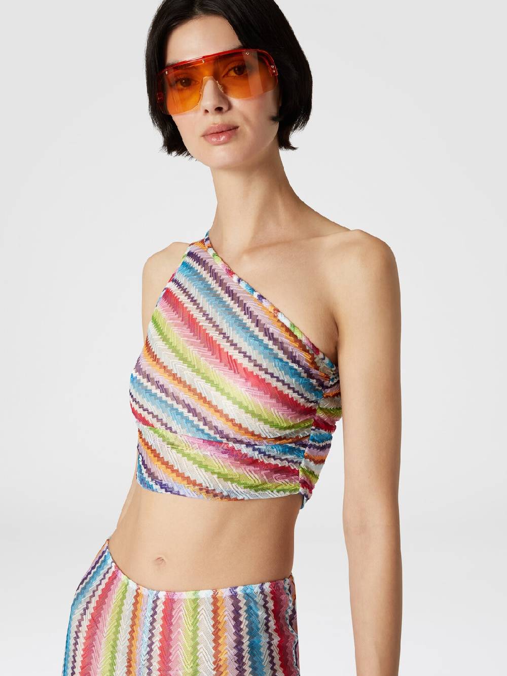 M Missoni Crop top monospalla con arricciatura laterale Consegna Veloce