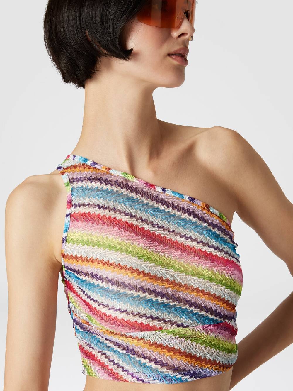 M Missoni Crop top monospalla con arricciatura laterale Consegna Veloce