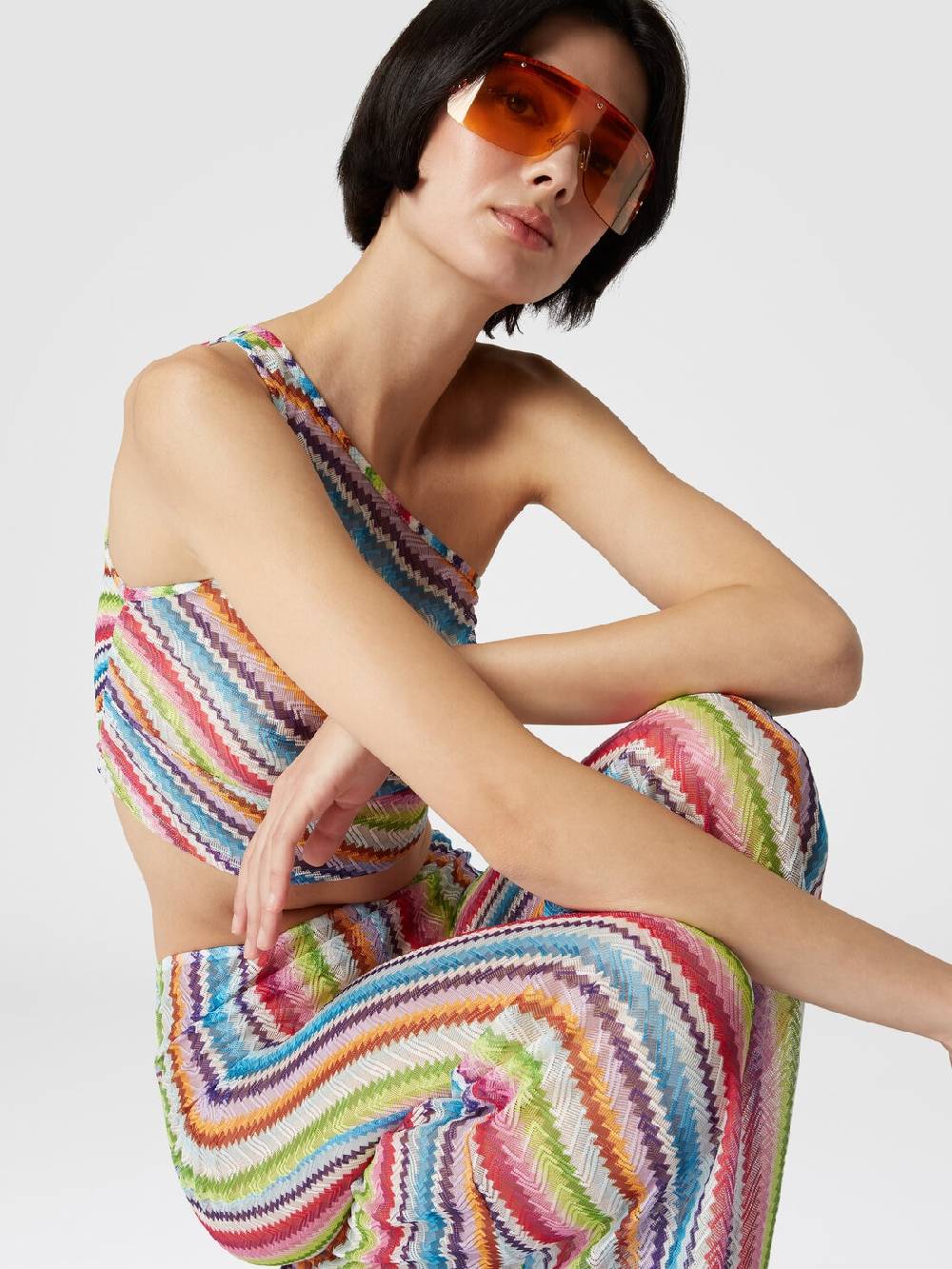 M Missoni Pantaloni copricostume a vista bassa stampa zig zag Promozione Limitata