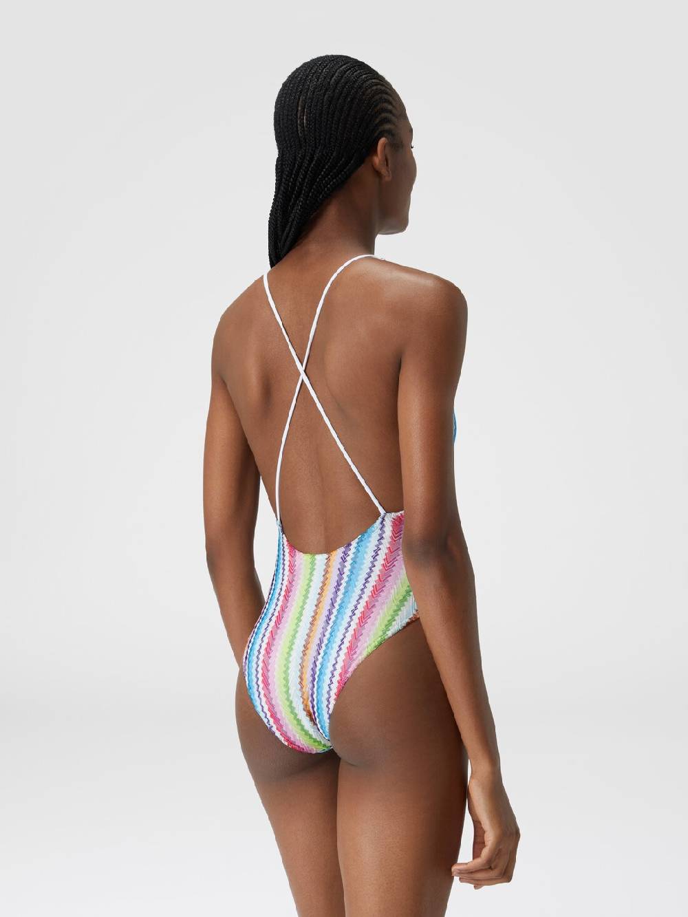 M Missoni Costume intero stampa zig zag con scollatura a V Shopping Online