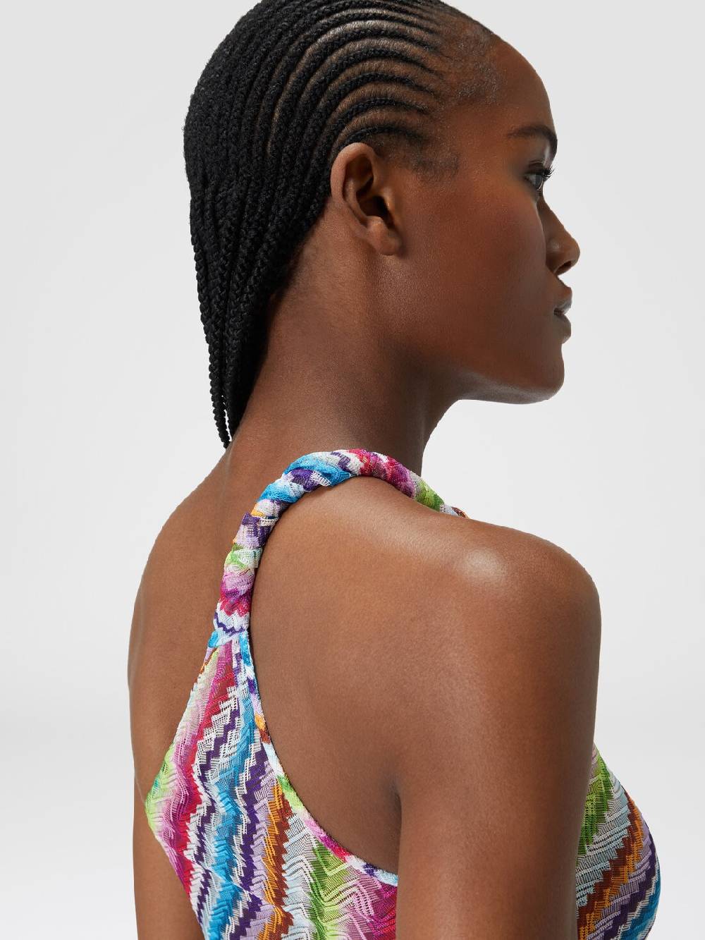 M Missoni Abito copricostume stampa zig zag con scollatura a nodo Affare Del Giorno