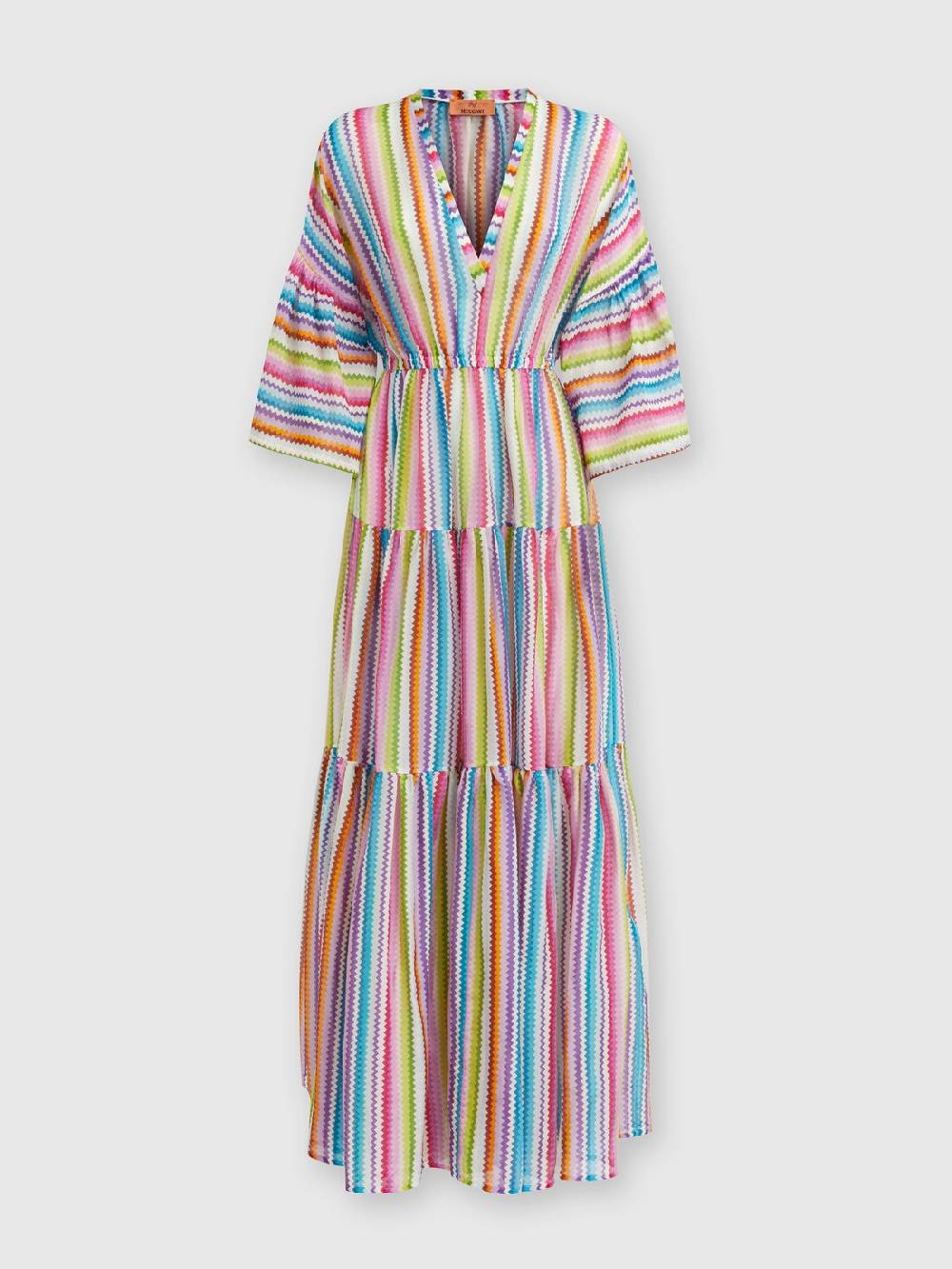 M Missoni Abito copricostume lungo a balze stampa zig zag Prezzo Ridotto