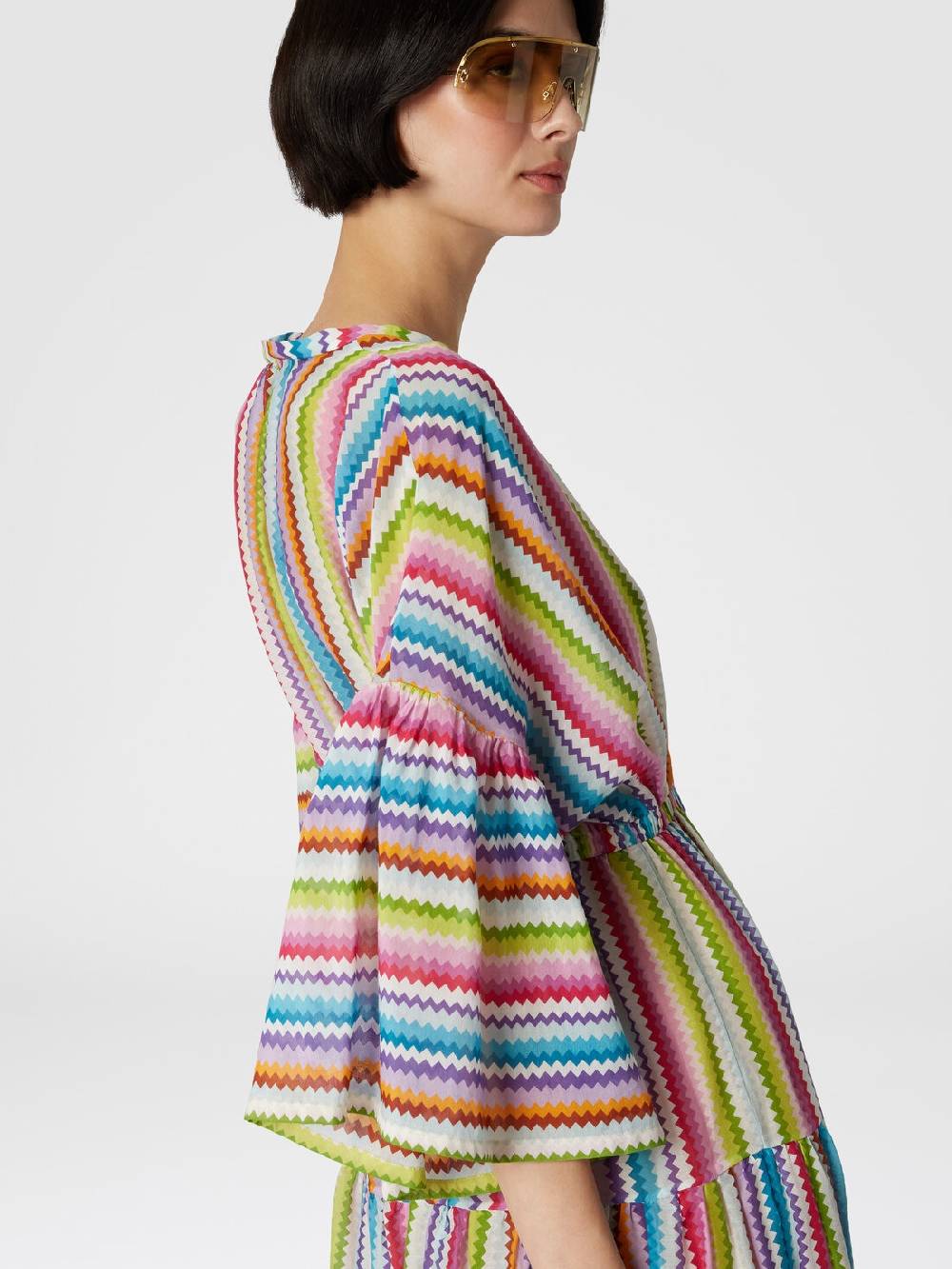 M Missoni Abito copricostume lungo a balze stampa zig zag Prezzo Ridotto