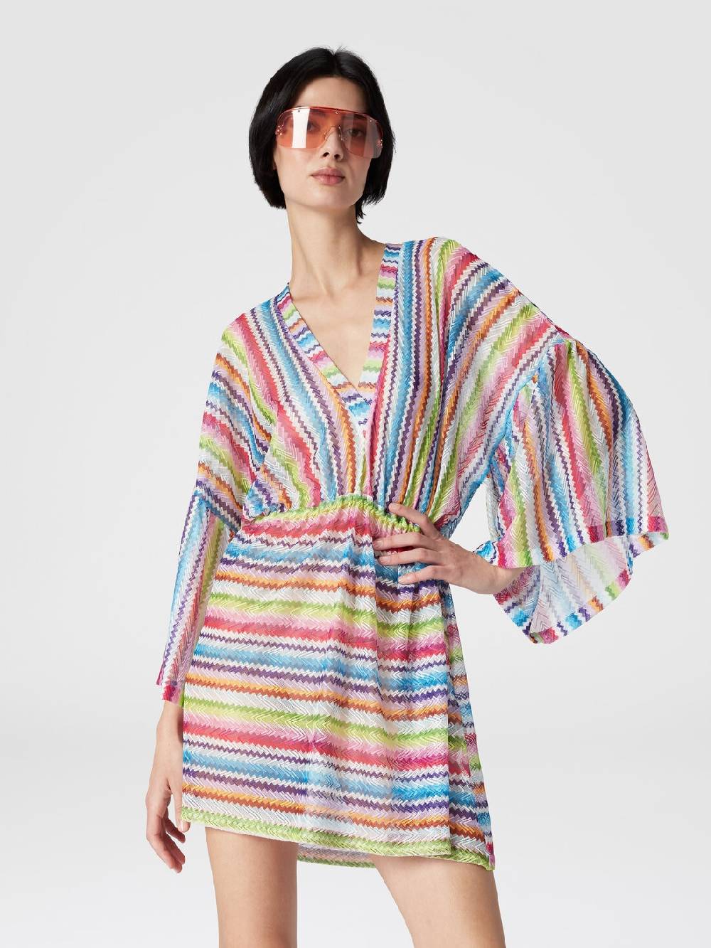 M Missoni Caftano copricostume corto stampa zig zag Sottocosto