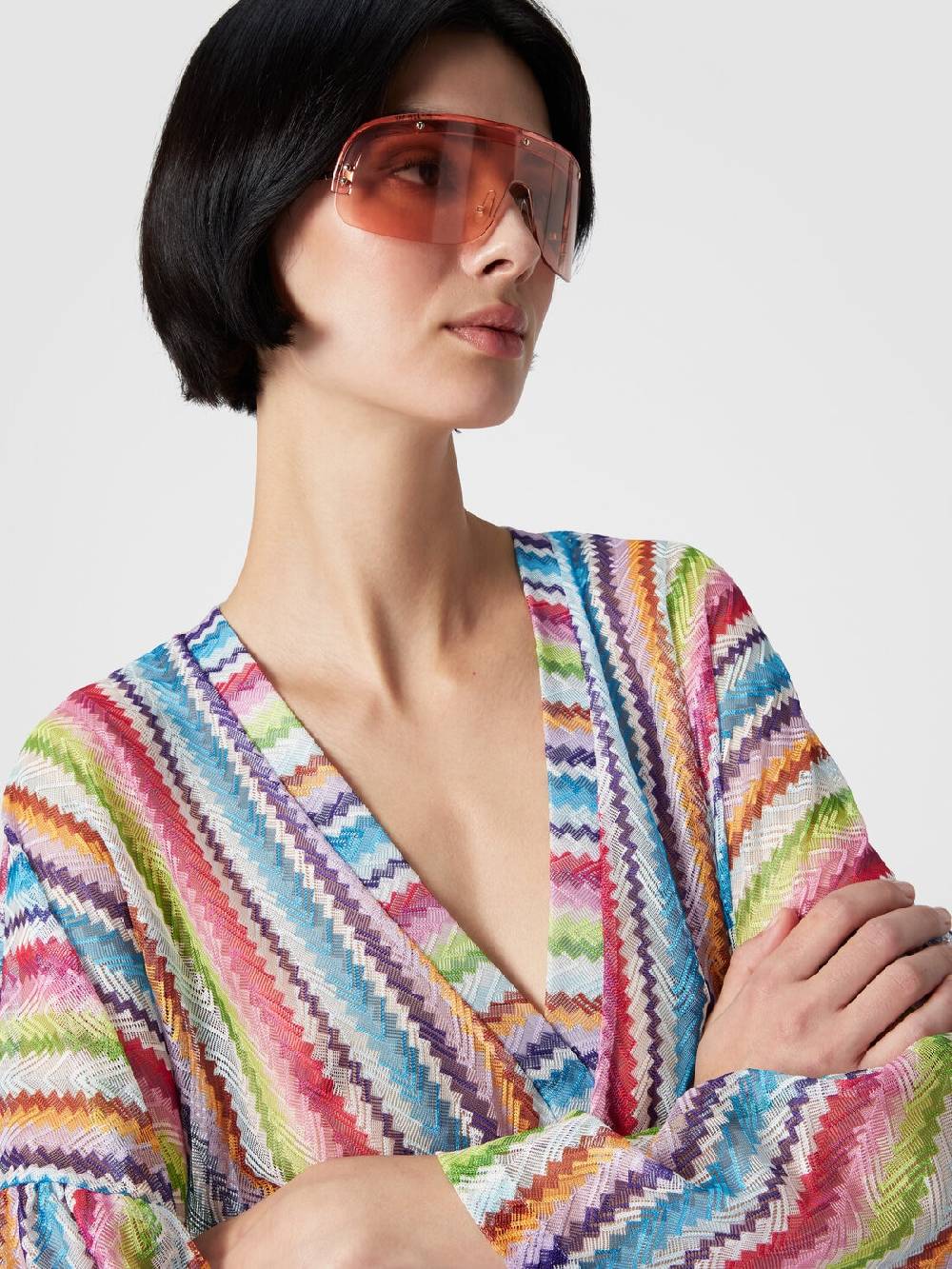 M Missoni Caftano copricostume corto stampa zig zag Sottocosto