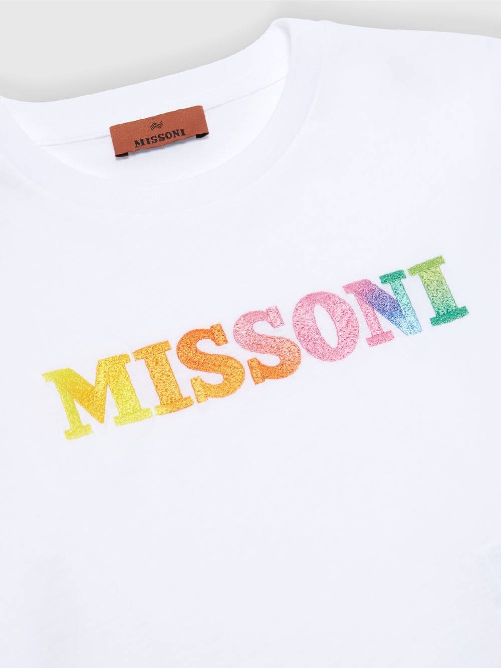 M Missoni T-shirt in jersey di cotone con scritta logo Presa