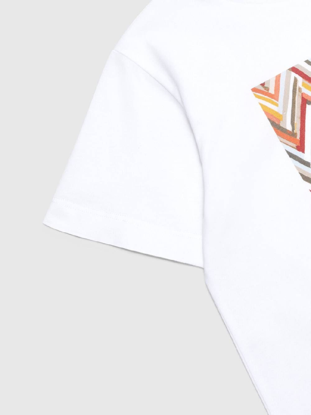 M Missoni T-shirt in jersey di cotone con stampa chevron e logo Economico