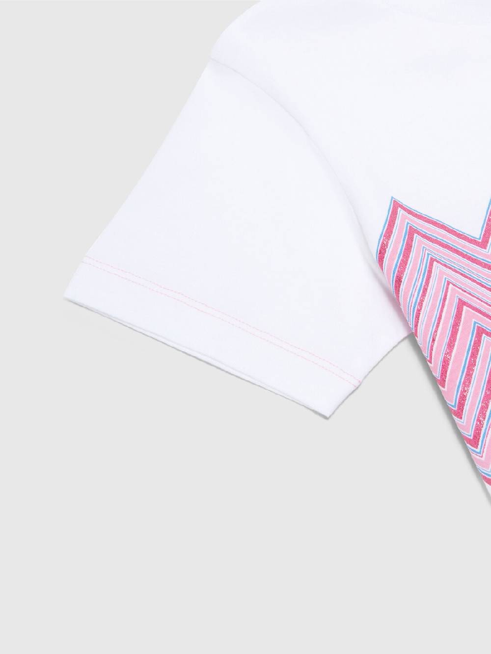 M Missoni T-shirt in jersey di cotone con inserto chevron e logo Online