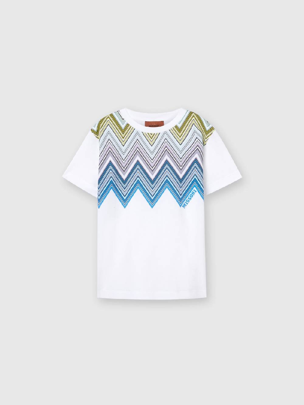 M Missoni T-shirt a maniche corte in cotone con stampa chevron