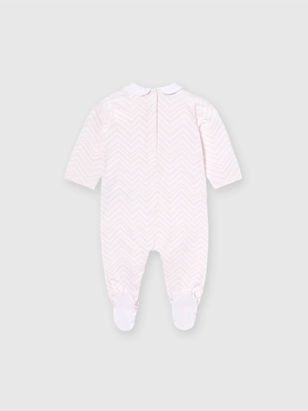 M Missoni Set due pezzi con tutina e zuccotto in cotone zig zag Offerte