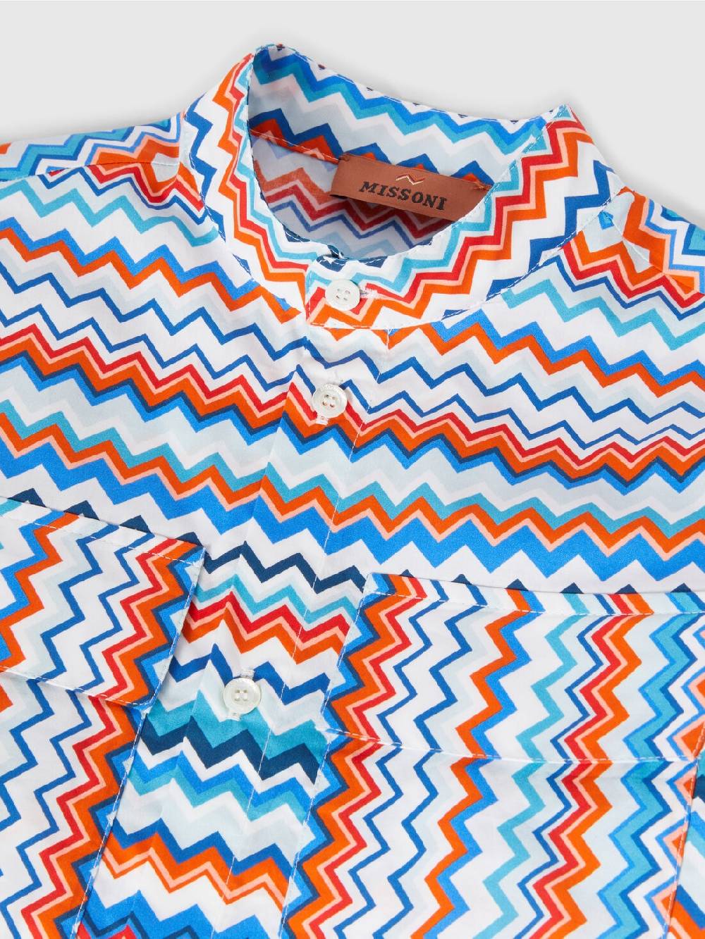 M Missoni Camicia a maniche corte in cotone zig zag Vendita Calda