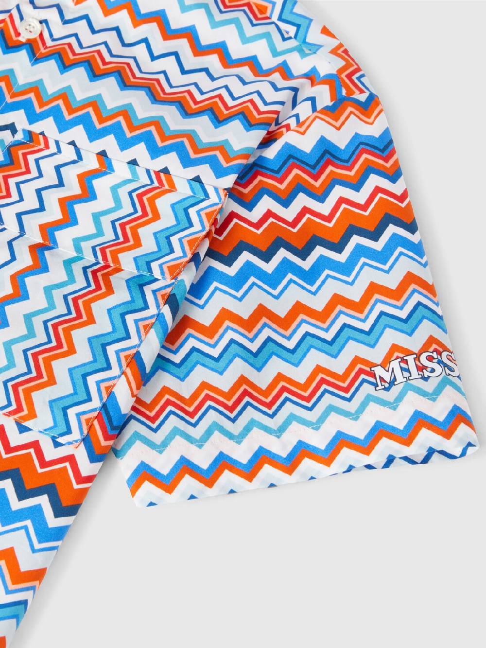 M Missoni Camicia a maniche corte in cotone zig zag Vendita Calda