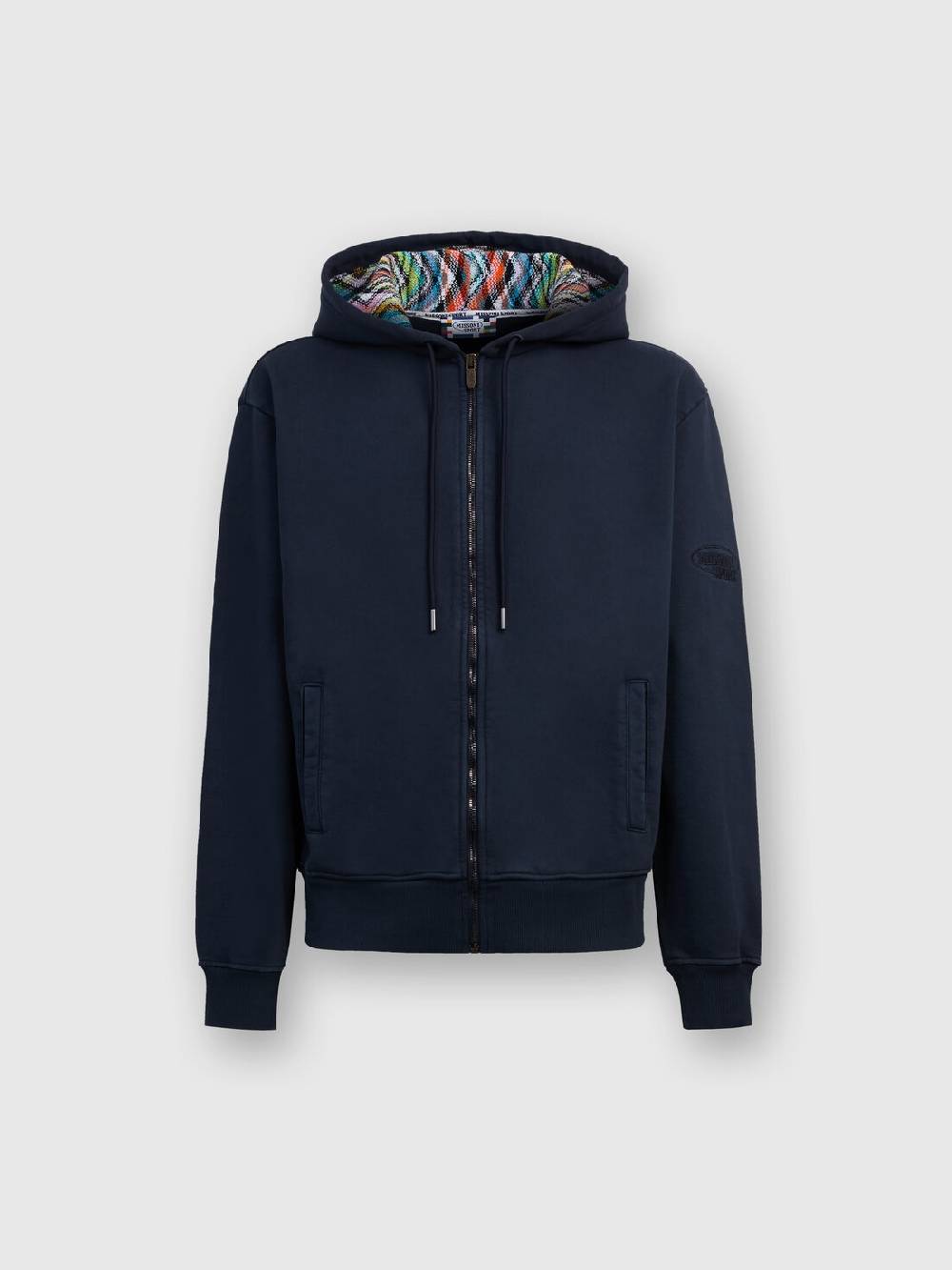 M Missoni Cardigan in felpa di cotone con cappuccio foderato in maglia Promozione temporanea