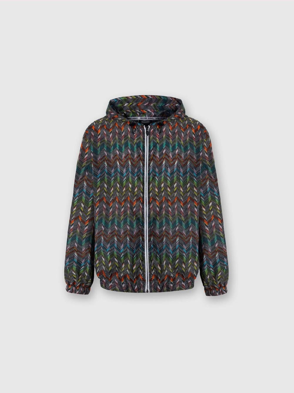 M Missoni Giacca a vento in nylon stampato con logo Negozio
